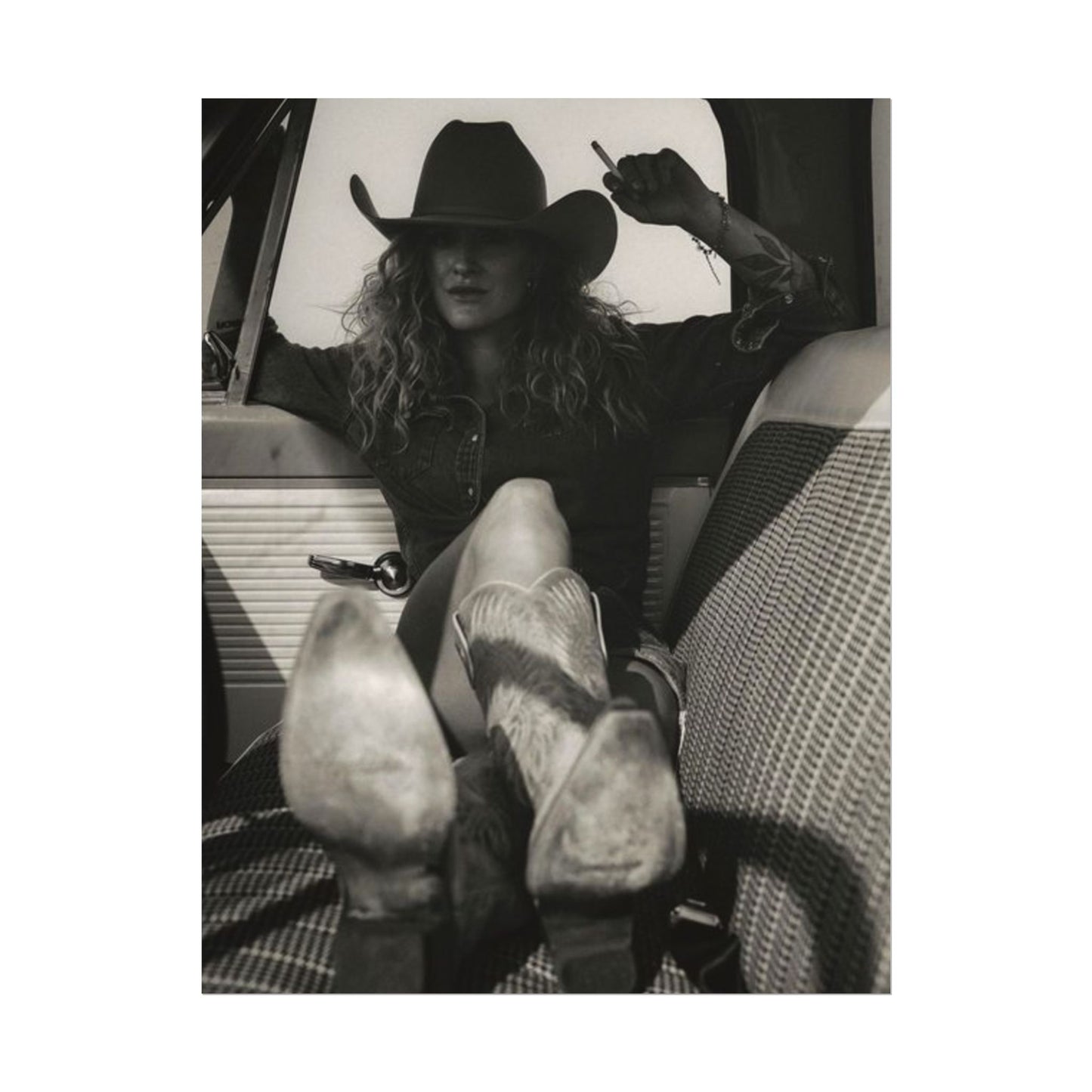 Whiskey Kissed Trouble – Western Textured Watercolor Matte Posters