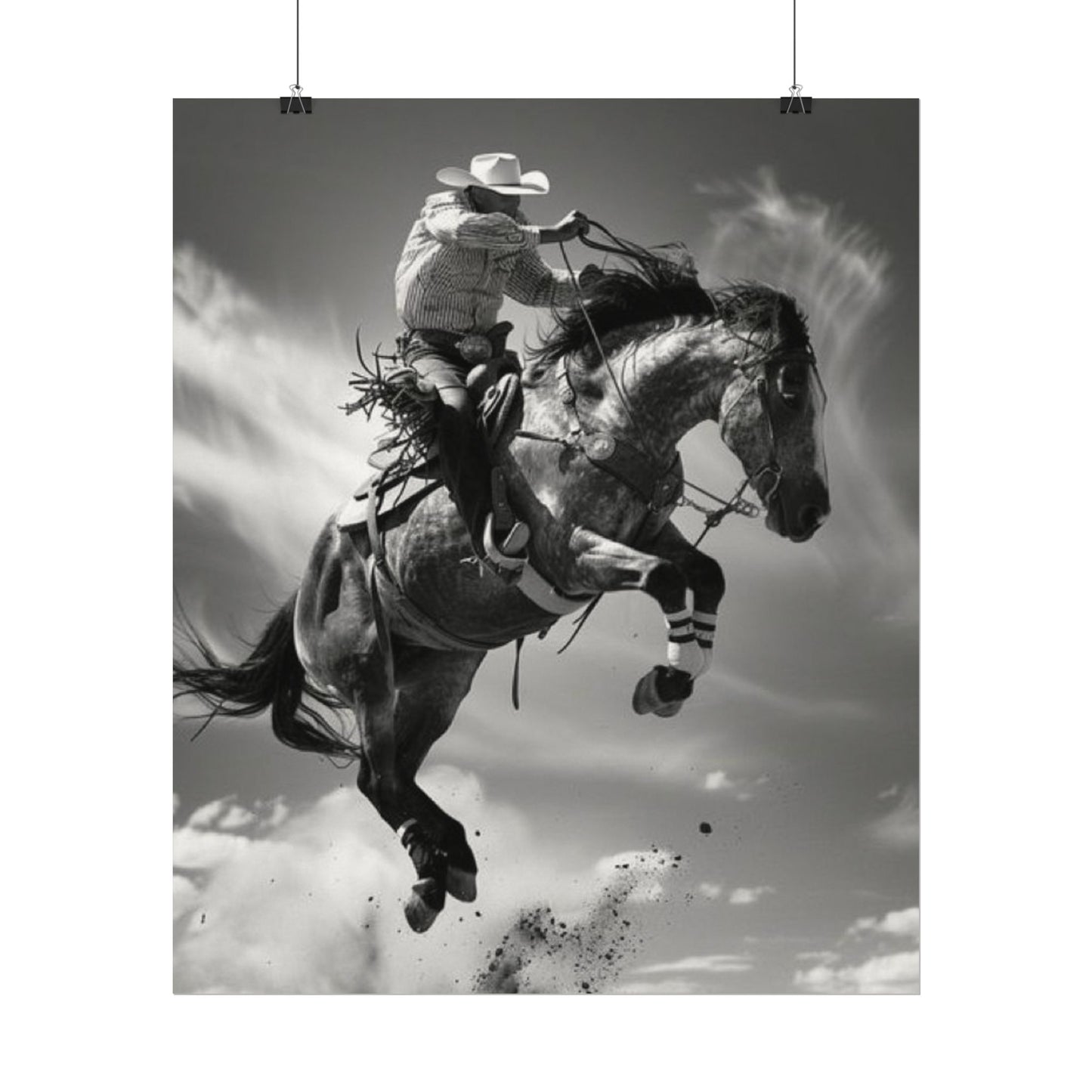 Rolling Thunder – Western Textured Watercolor Matte Posters