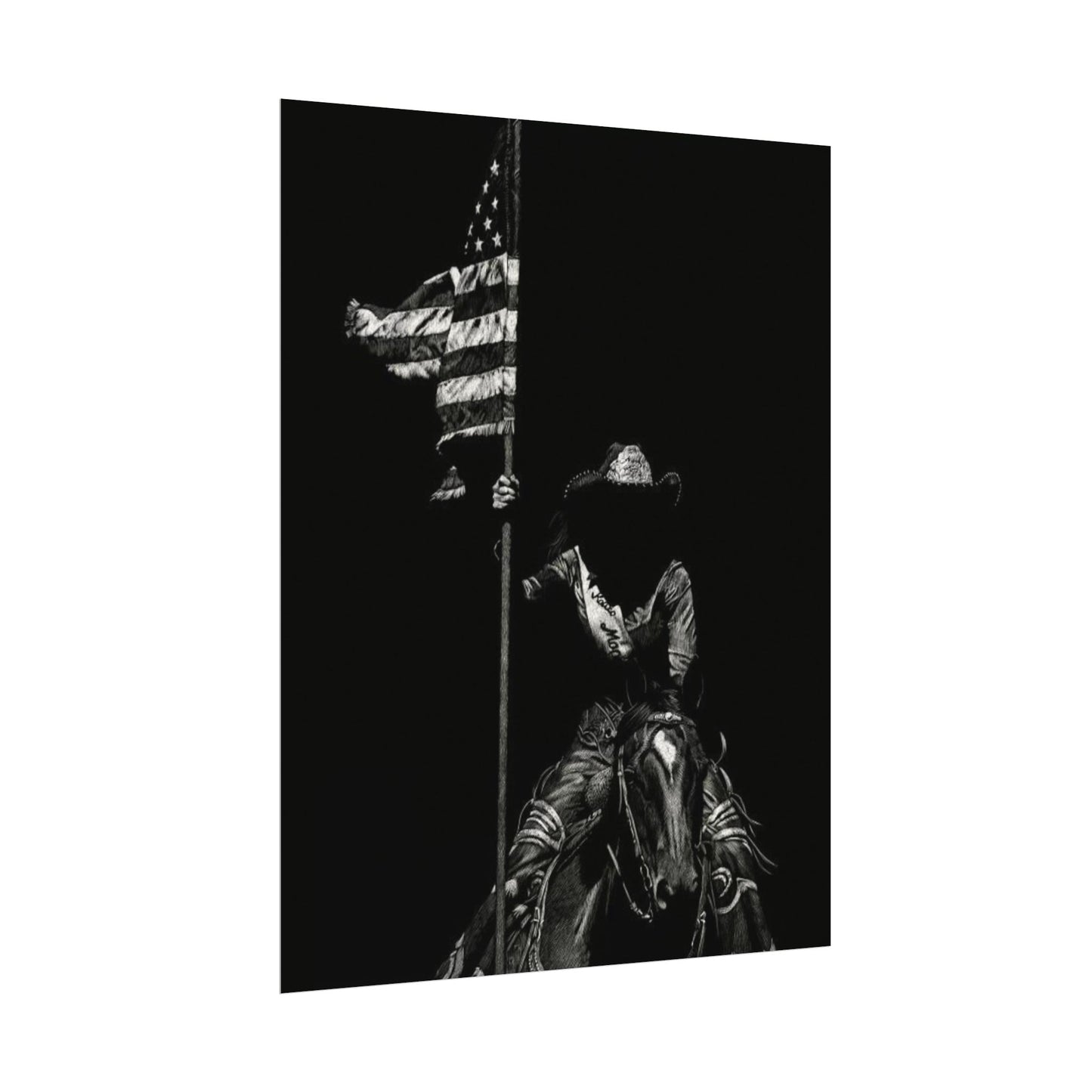 Star Spangled Elegance – Western Textured Watercolor Matte Posters