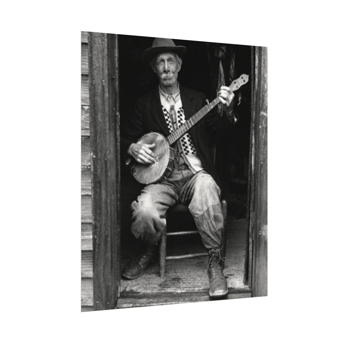 Strings In The Still – Western Textured Watercolor Matte Posters