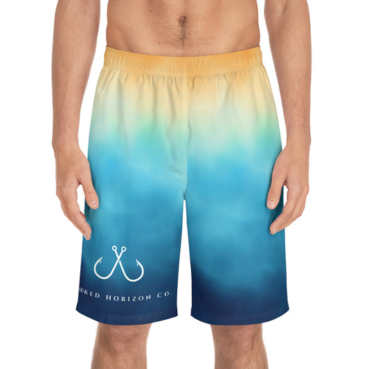 Men's Ocean-Inspired Board Shorts, Swimwear for Beach Days, Summer Vacations, Pool Parties, Surfing Attire, Water Sports