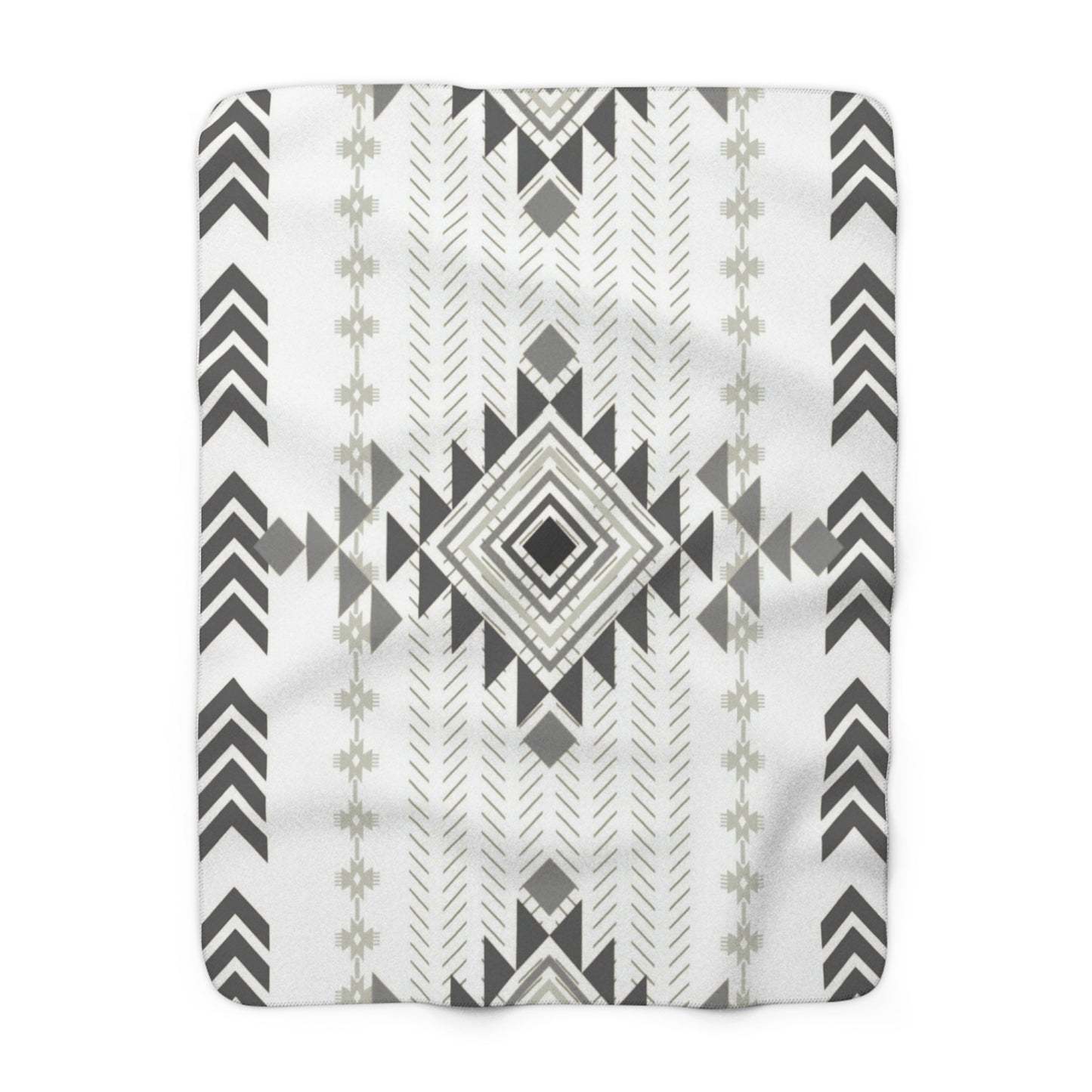 Jordan Sherpa Fleece Blanket - Modern Tribal Design, Perfect for Home Decor, Gift for Him/Her, Winter Warmth, Beach Blanket