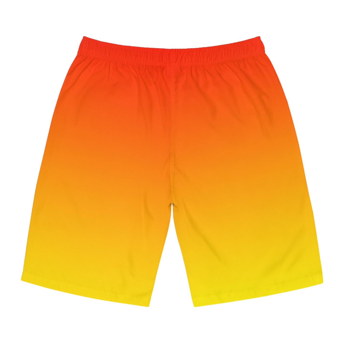 Arrow Ridge Redish Orange To Yellow Ombre Men's Ocean-Inspired Board Shorts, Swimwear for Beach Days, Summer Vacations, Pool Parties, Surfing Attire, Water Sports