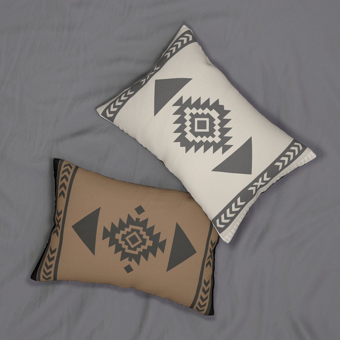 2 In 1 Brown & Stone White Western Pattern Lumbar Pillow, Farmhouse Decor, Cozy Home Accent, Unique Gift for Animal Lovers, Boho Cushion