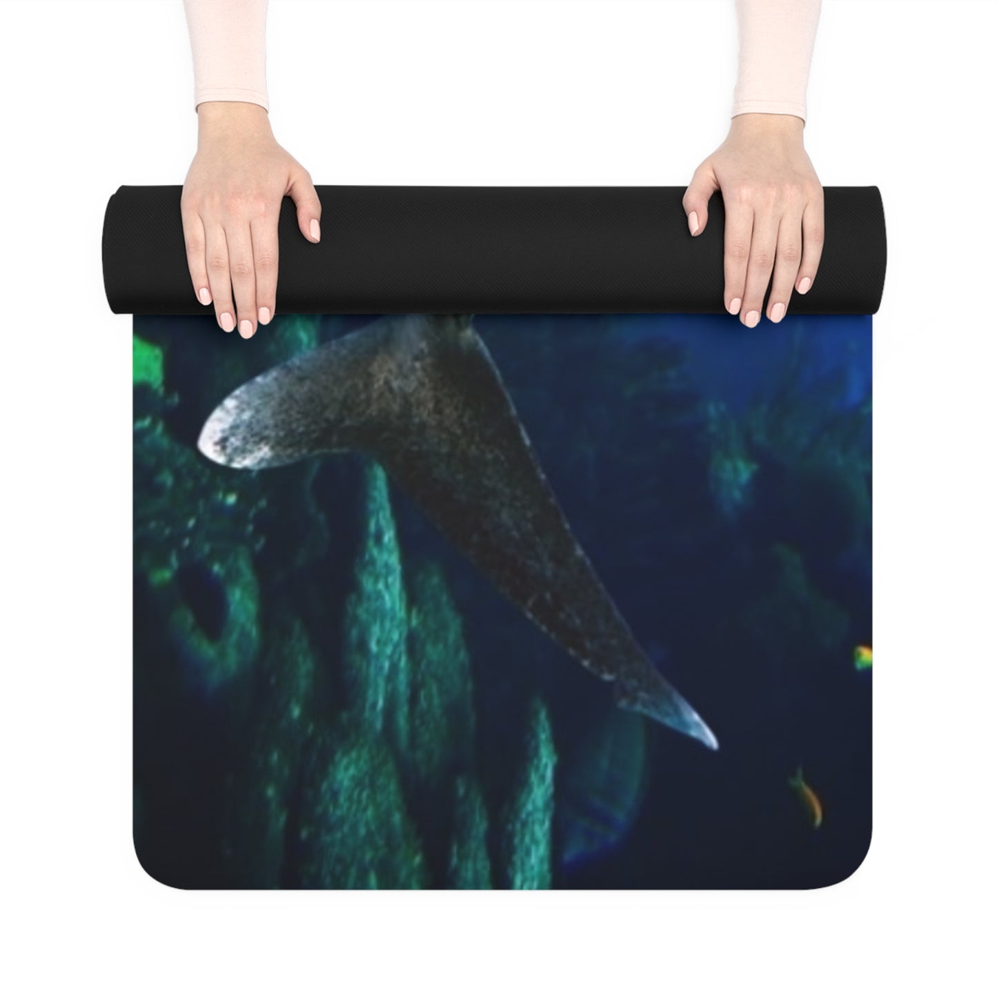 Shark Ocean-Inspired Rubber Yoga Mat for Mindfulness, Fitness, Eco-Friendly Exercise, Home Workouts, Gift for Yogis