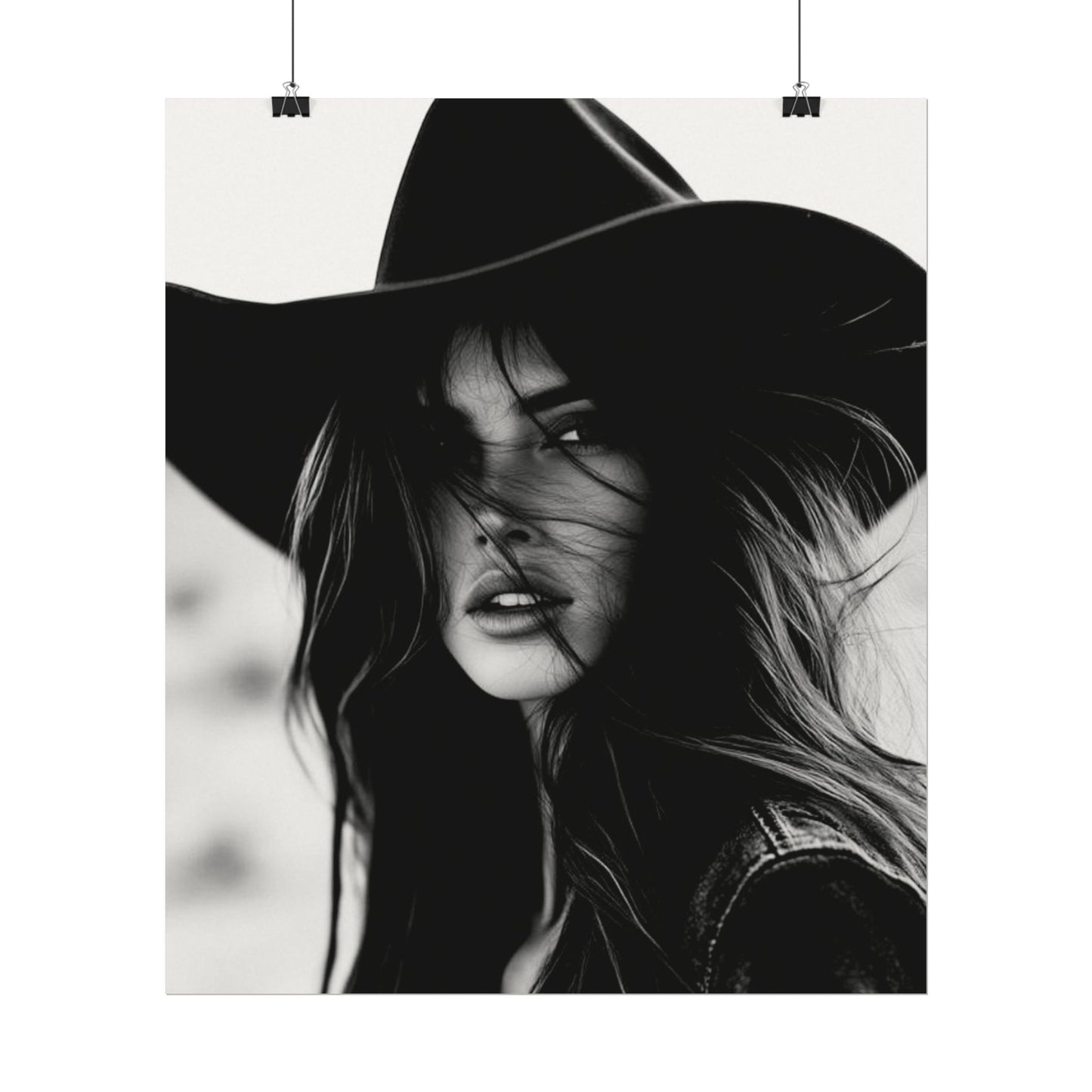 Smoldering Gaze – Western Textured Watercolor Matte Posters