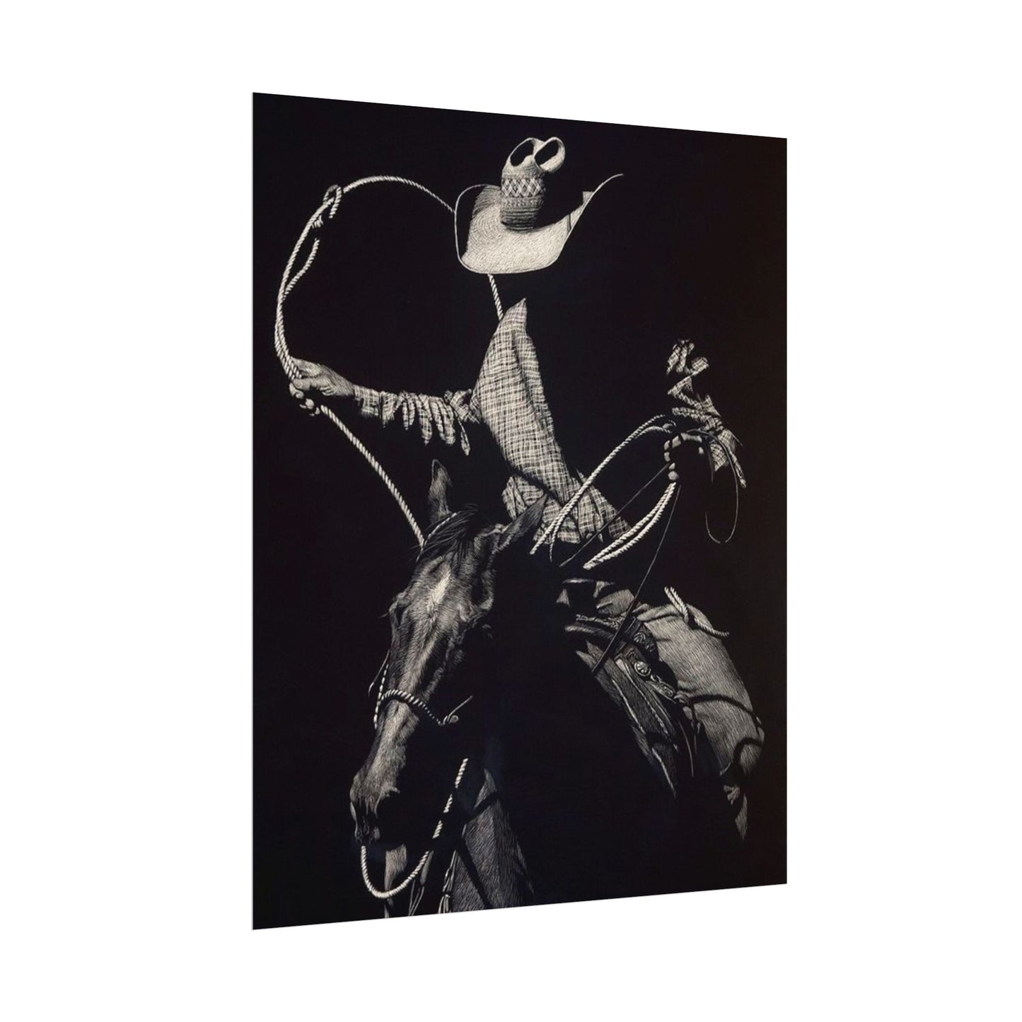 Cattle Chasers – Western Textured Watercolor Matte Posters