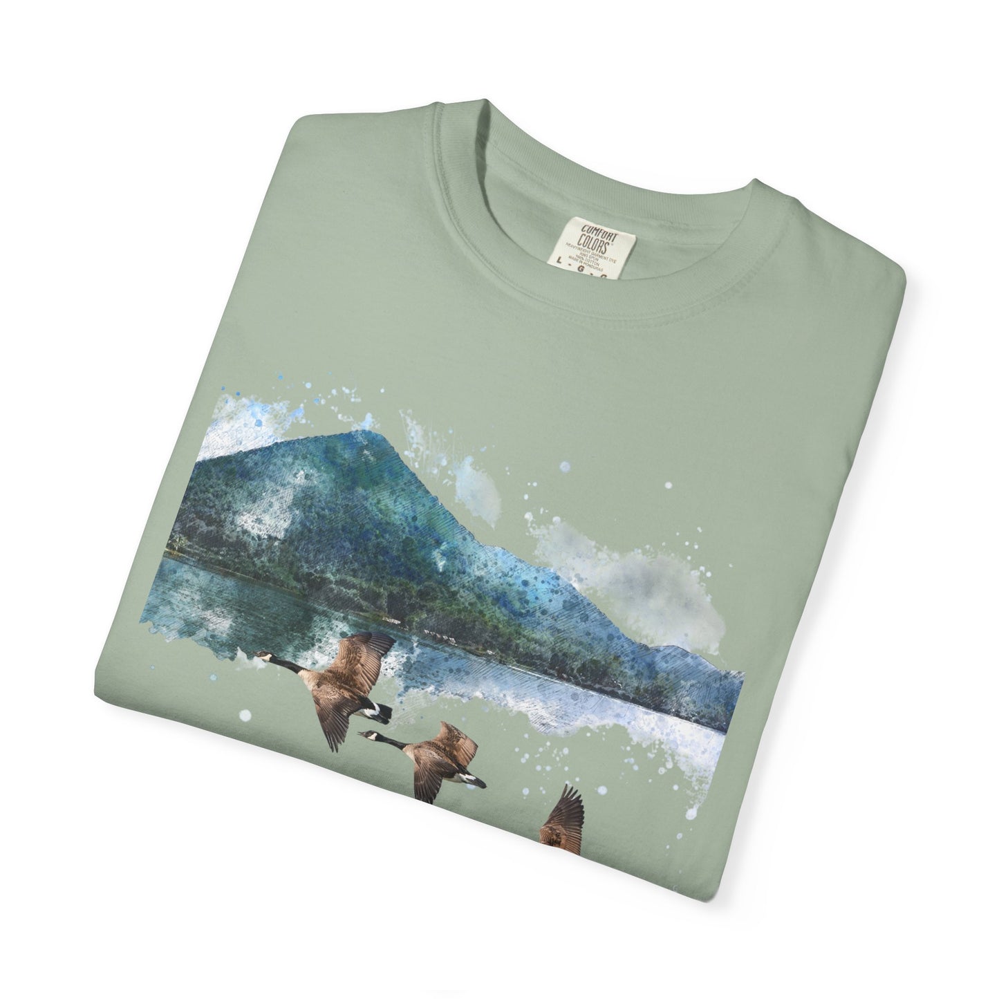 Geese Wildlife Adventure Tee Unisex Garment-Dyed T-shirt, Boho Nature Tee, Camping Shirt, Adventure Apparel, Gift for Wilderness Lovers