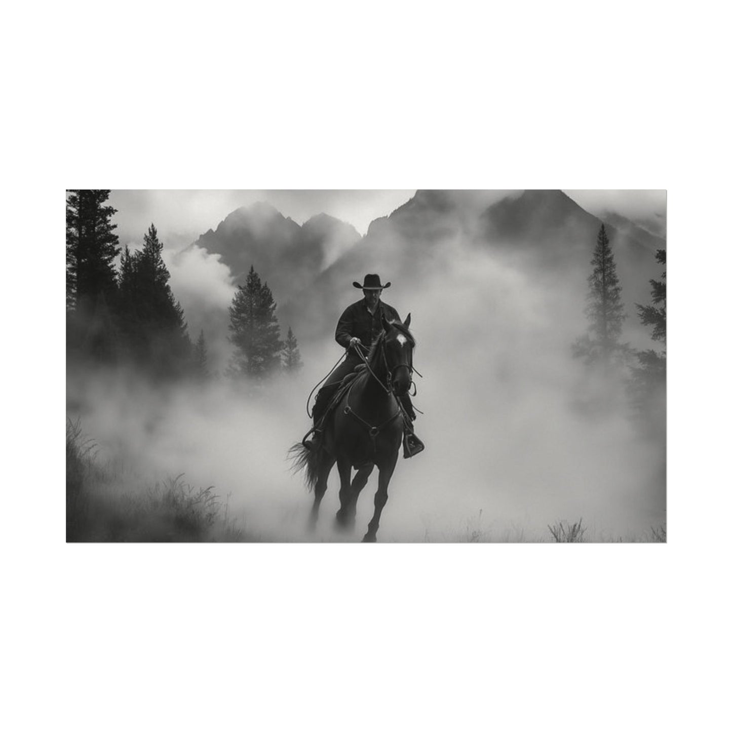 Storm Rider– Western Textured Watercolor Matte Posters