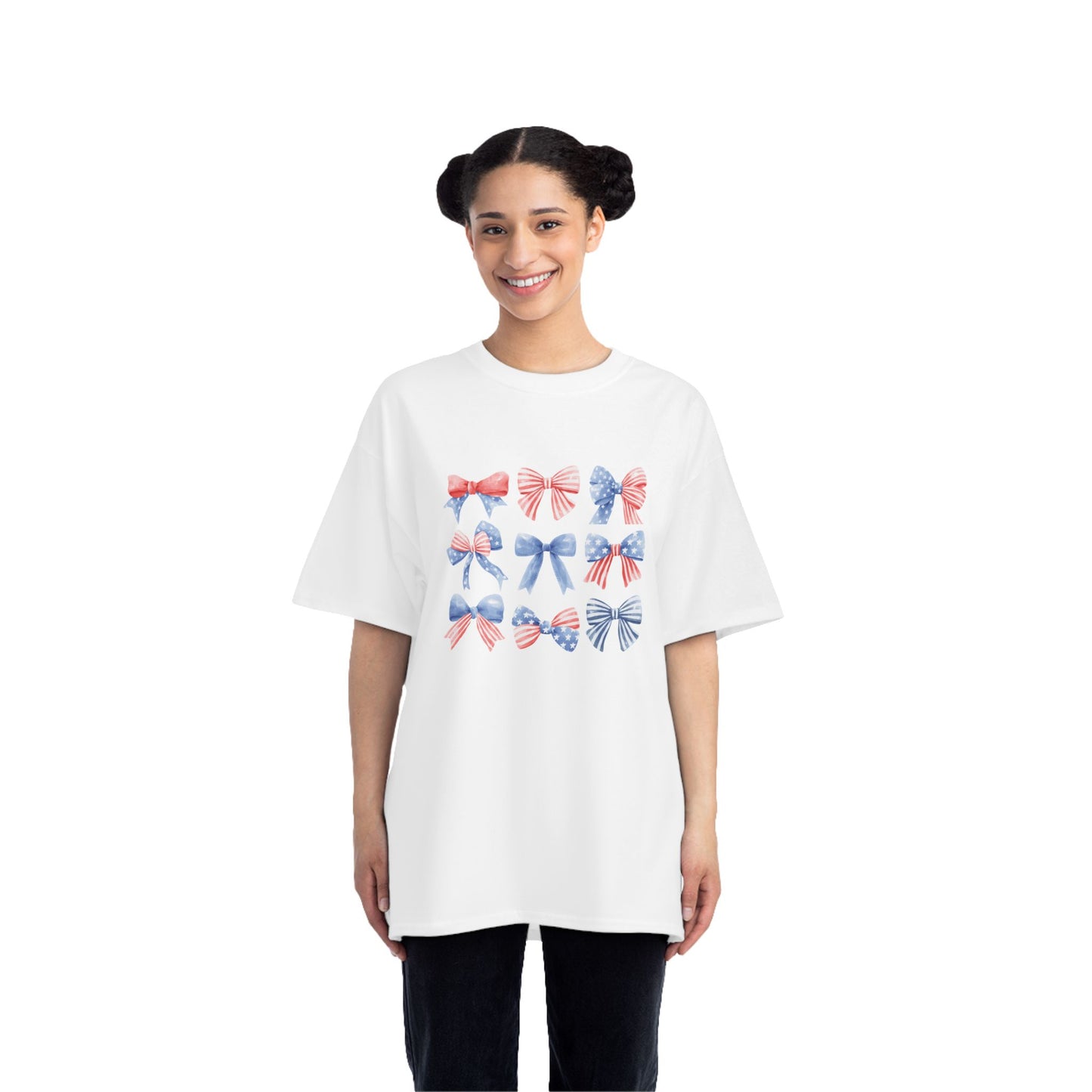 American Flag Coquette Bow T-Shirt | America 1776 Design, Fourth of July Shirt, Independence Day Tee, Memorial Day Top, Gift for Veterans