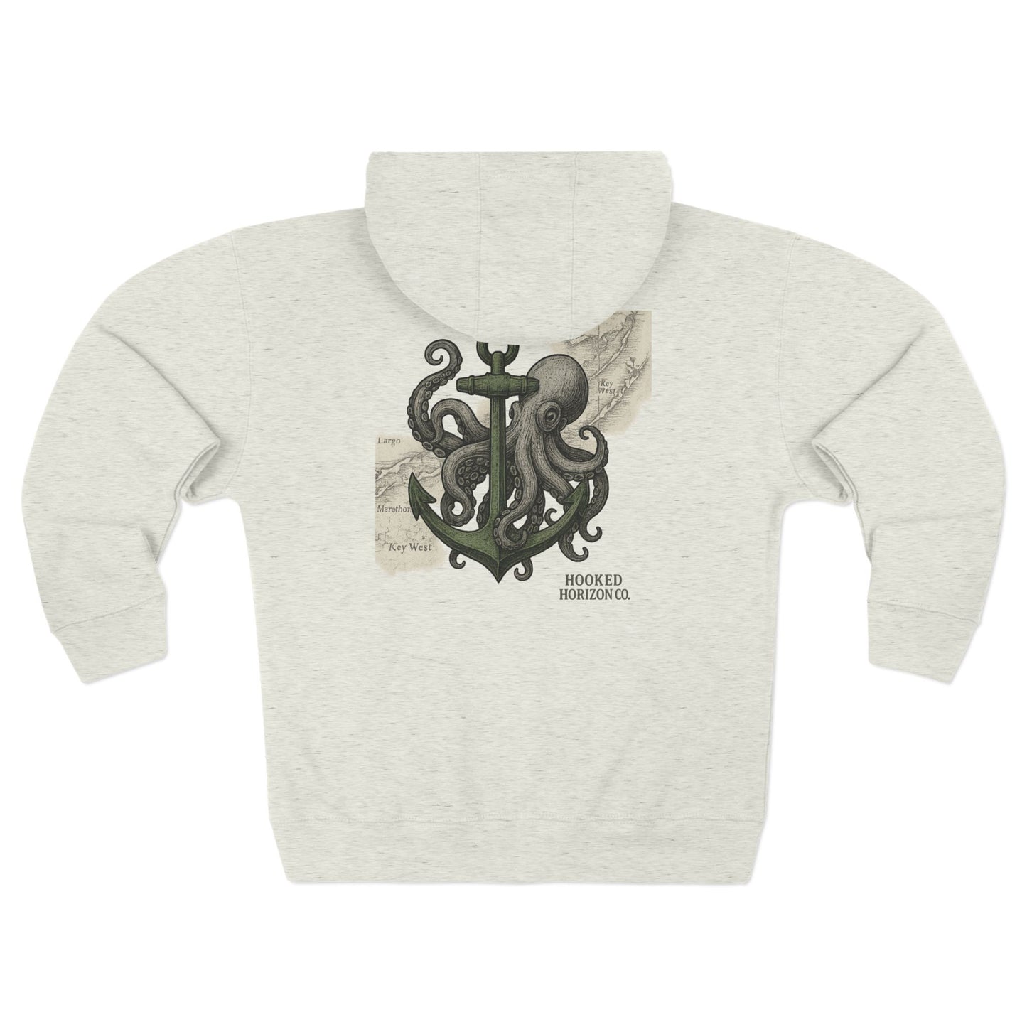 Kraken Key West Unisex Zip Hoodie for Ocean Lovers, Nautical Fashion, Cool Weather Gear, Everyday Comfort, Perfect Gift