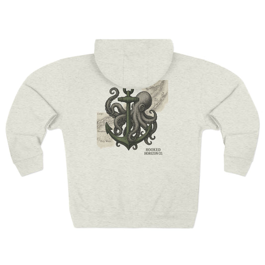 Kraken Key West Unisex Zip Hoodie for Ocean Lovers, Nautical Fashion, Cool Weather Gear, Everyday Comfort, Perfect Gift
