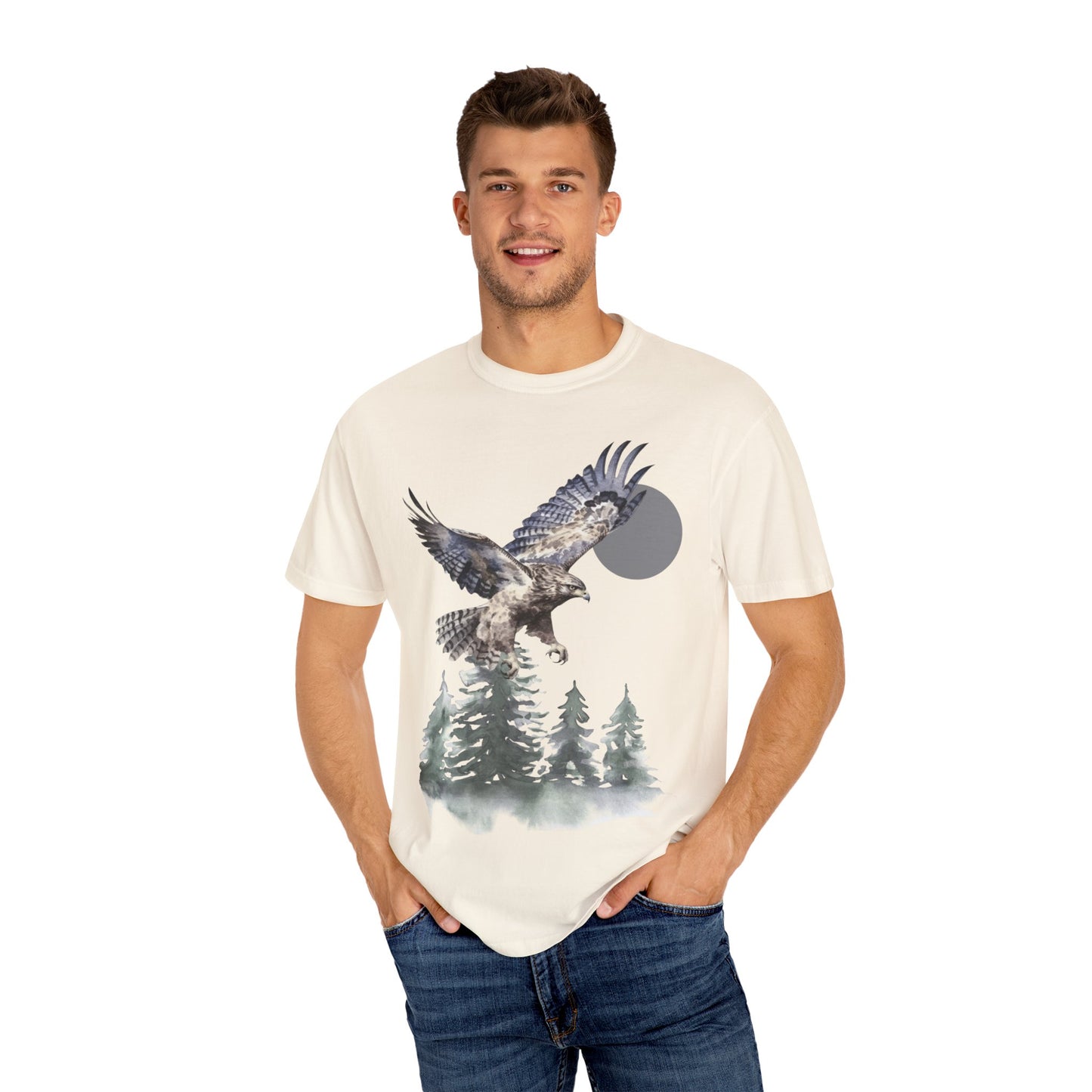 Flying High Wildlife Adventure Tee Unisex Garment-Dyed T-shirt, Boho Nature Tee, Camping Shirt, Adventure Apparel, Gift for Wilderness Lovers