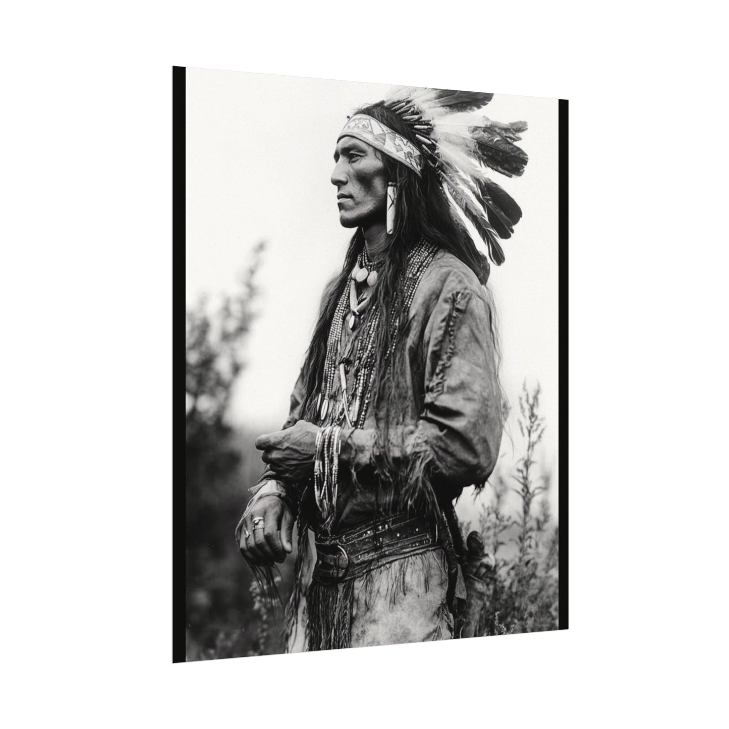 Warriors Gaze – Western Textured Watercolor Matte Posters