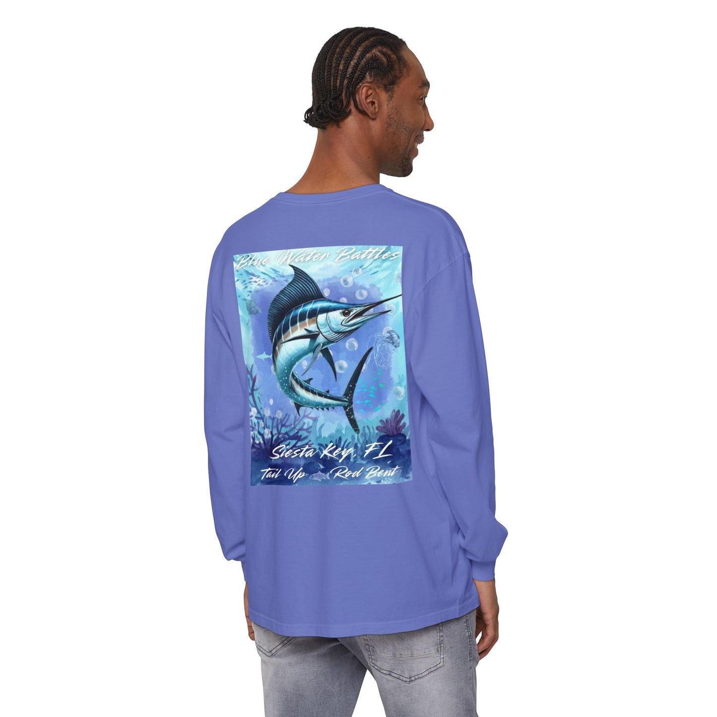 Deep Drift Seaside Fishing Long Sleeve T-Shirt, Ocean Adventure Apparel, Boat Trip Shirt, Coastal Style, Gift for Fishermen