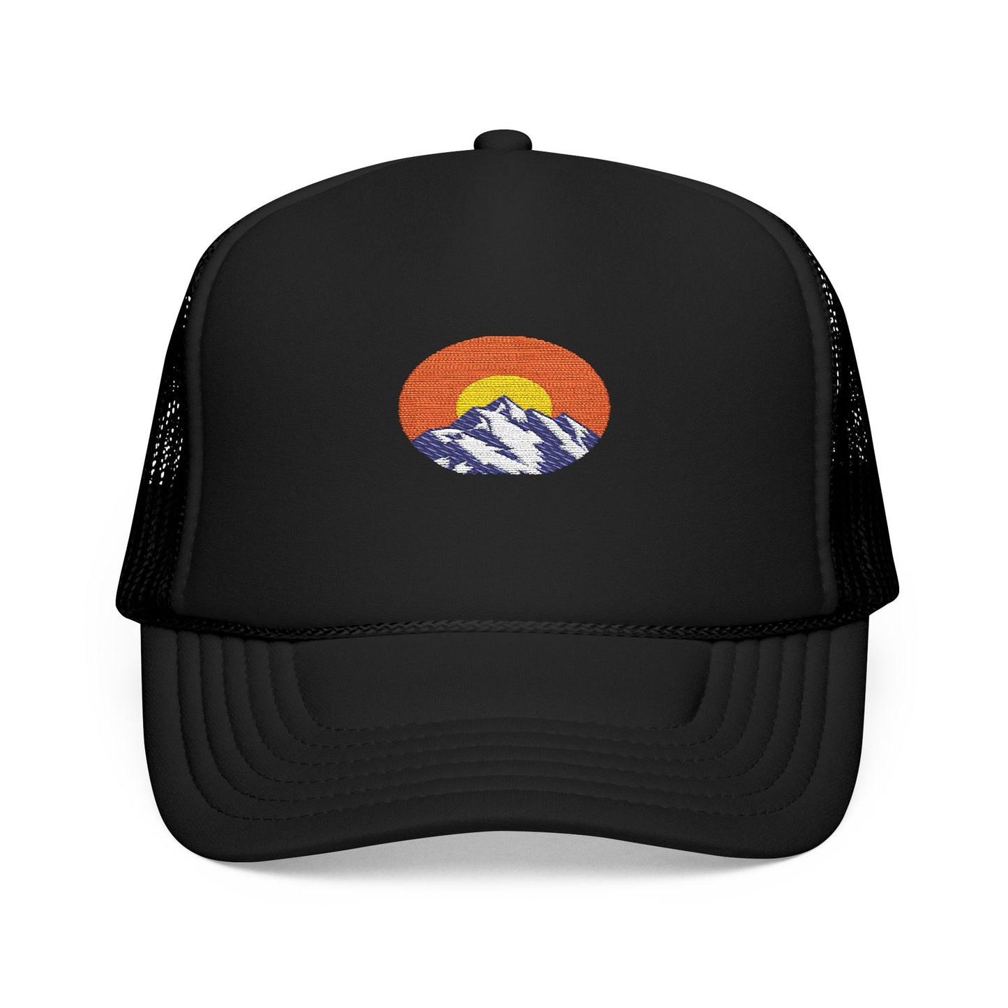 Top Of The Morning Mountain Sunrise Foam Trucker Hat, Unisex Casual Cap, Outdoor Adventure Gear, Camping Gift, Festival Wear, Nature Lovers Hat