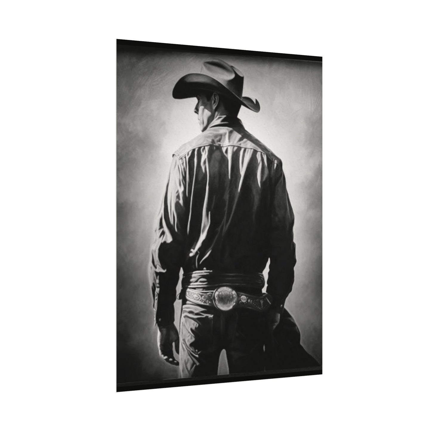 The Lone Rider – Western Textured Watercolor Matte Posters