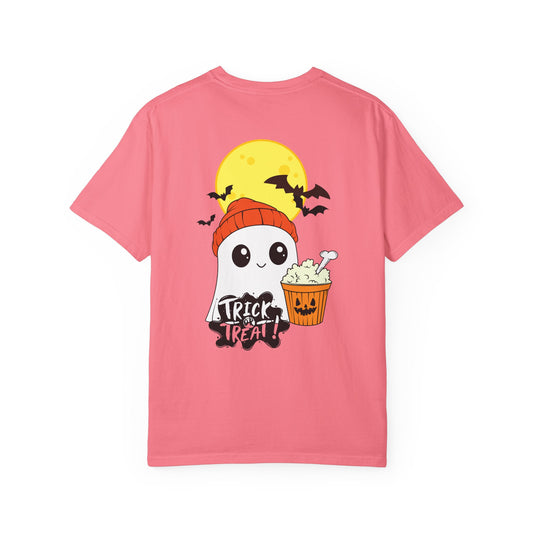 Cute Ghost Popcorn Tee Unisex Garment-Dyed T-shirt, Black & White, Vintage Western, Western lover gifts