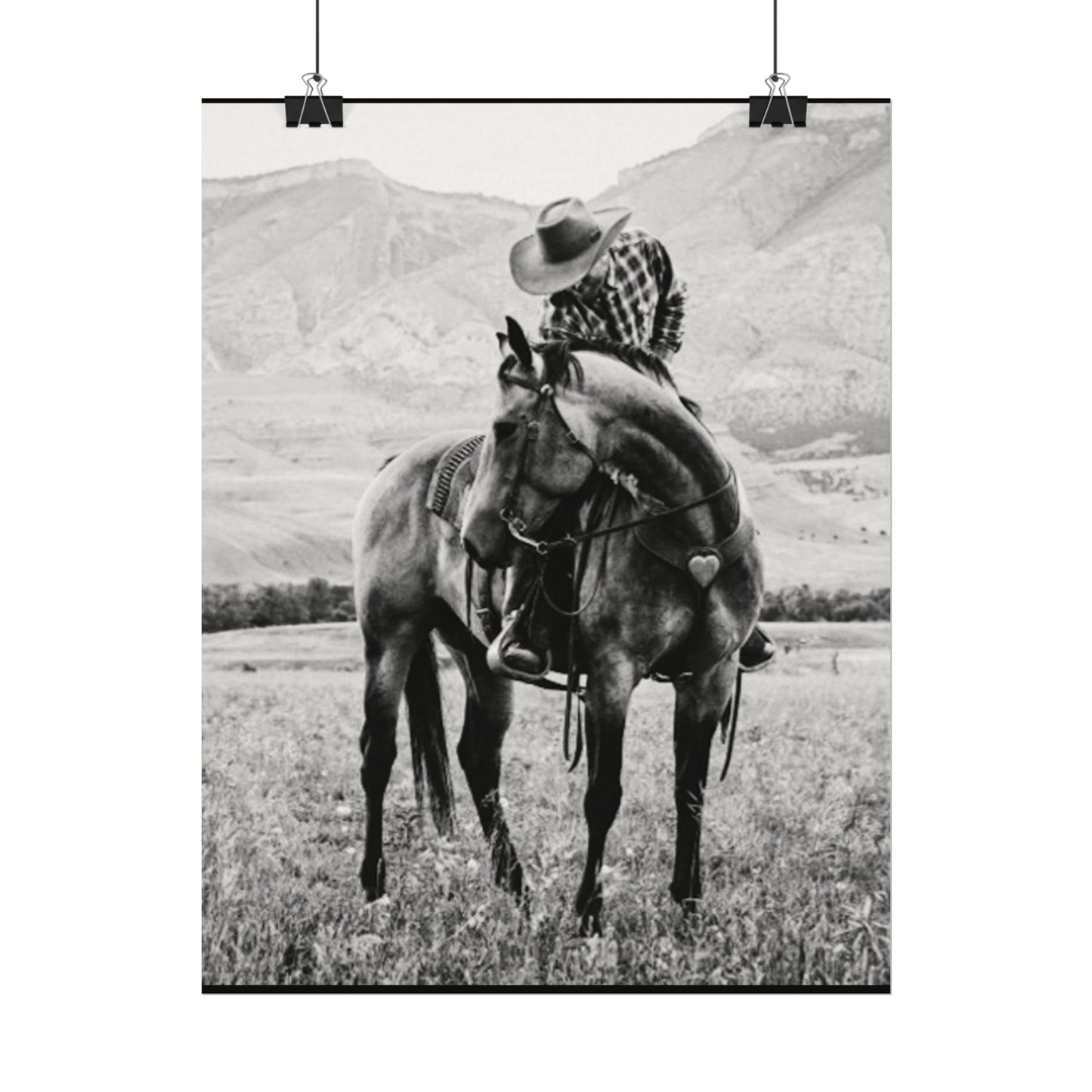 Love In The Saddle – Western Textured Watercolor Matte Posters