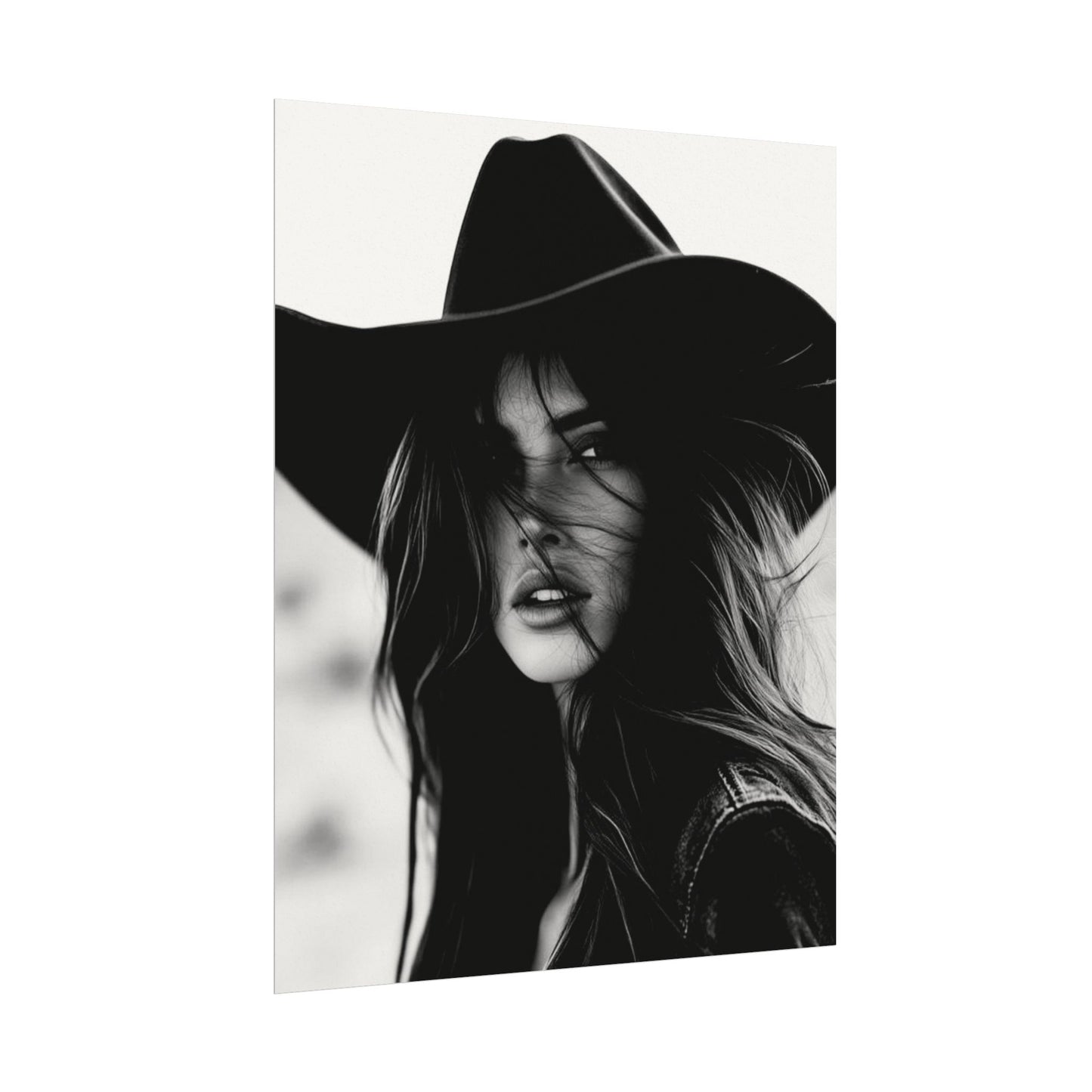 Smoldering Gaze – Western Textured Watercolor Matte Posters