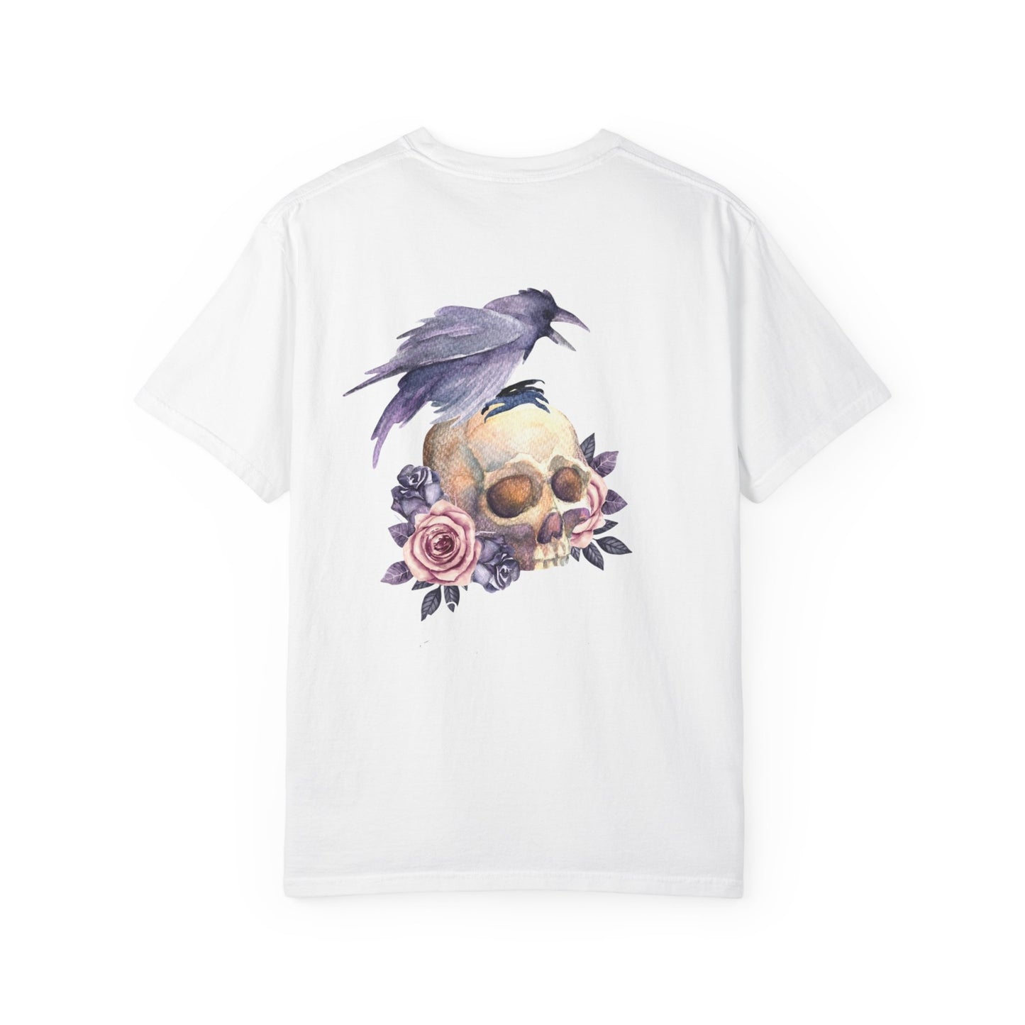 Raven & Skull Tee Unisex Garment-Dyed T-shirt, Black & White, Vintage Western, Western lover gifts