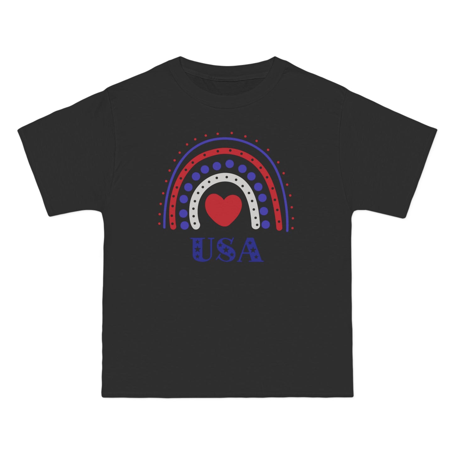 USA Rainbow Heart Patriotic T-Shirt | America 1776 Design, Fourth of July Shirt, Independence Day Tee, Memorial Day Top, Gift for Veterans