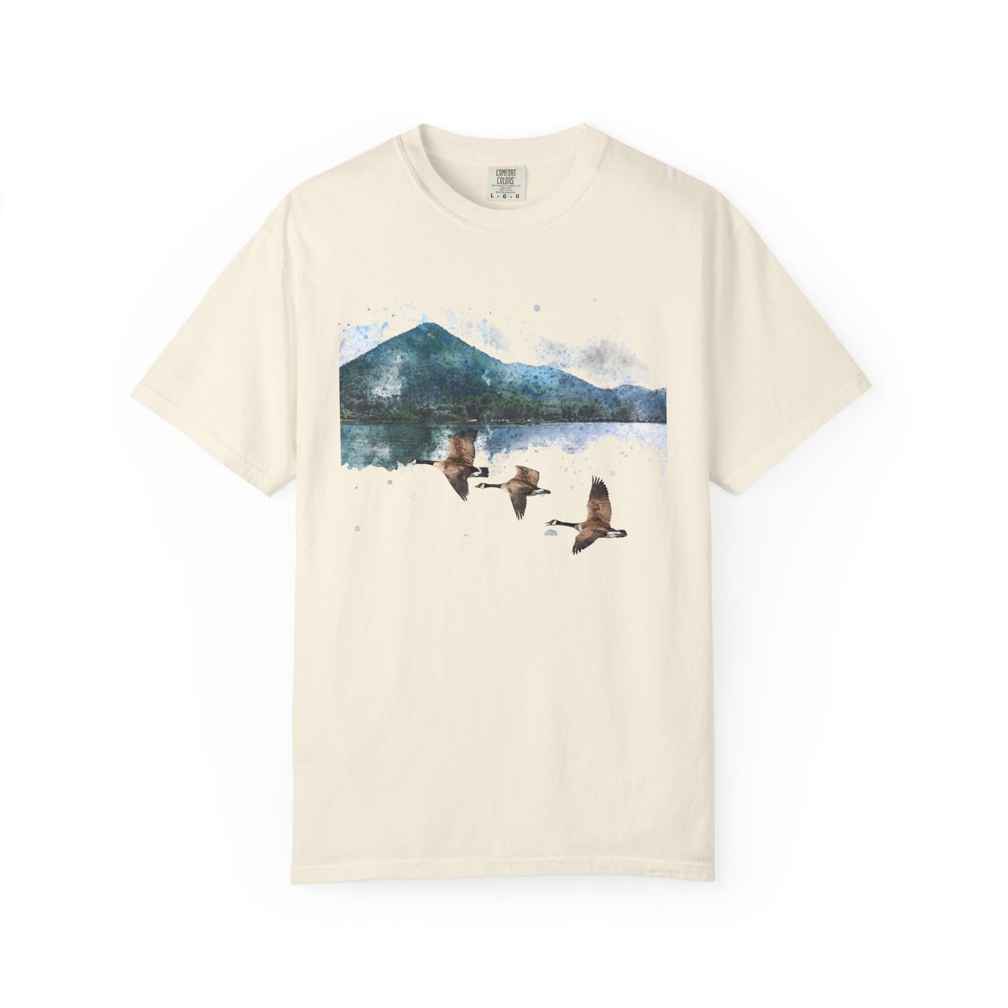 Geese Wildlife Adventure Tee Unisex Garment-Dyed T-shirt, Boho Nature Tee, Camping Shirt, Adventure Apparel, Gift for Wilderness Lovers
