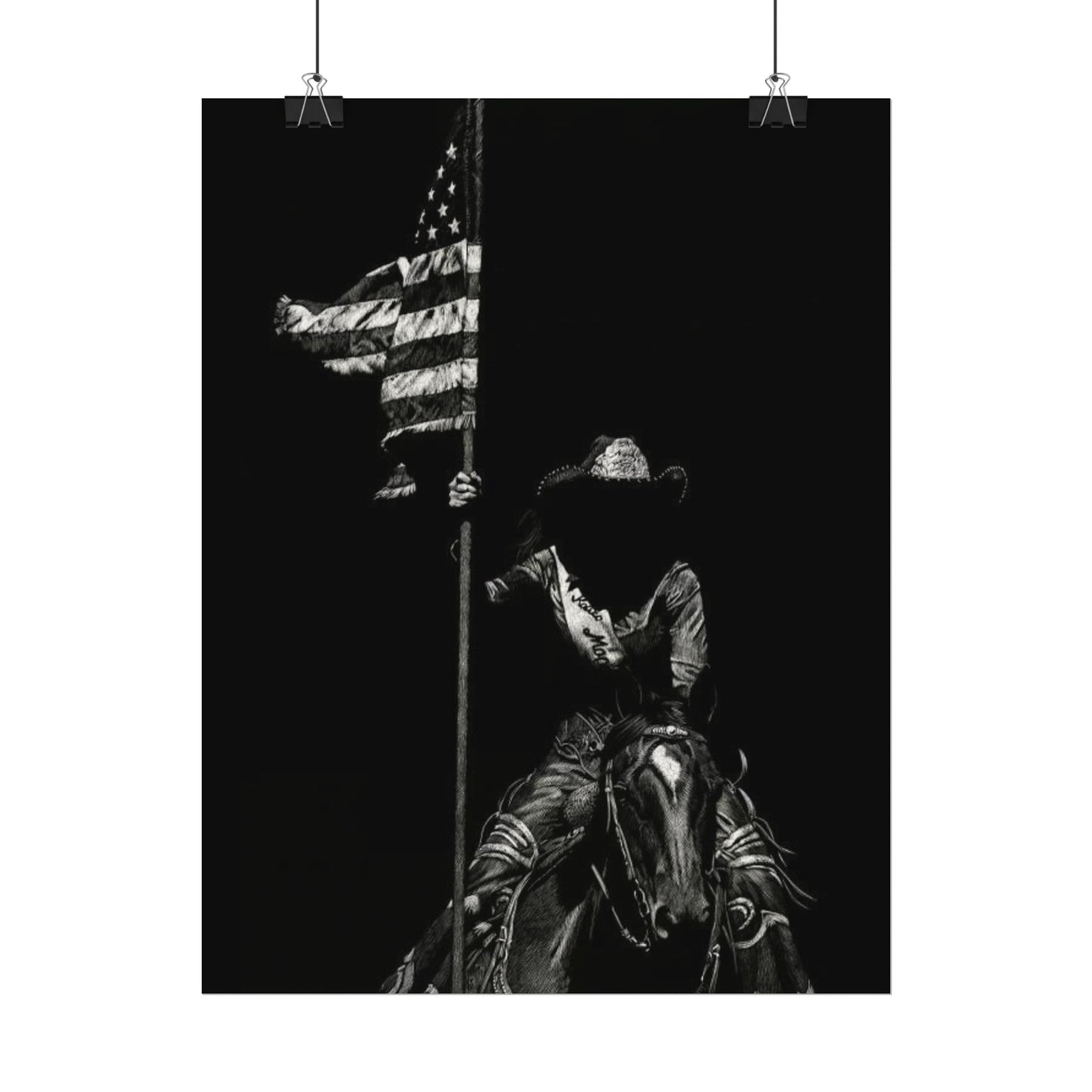 Star Spangled Elegance – Western Textured Watercolor Matte Posters