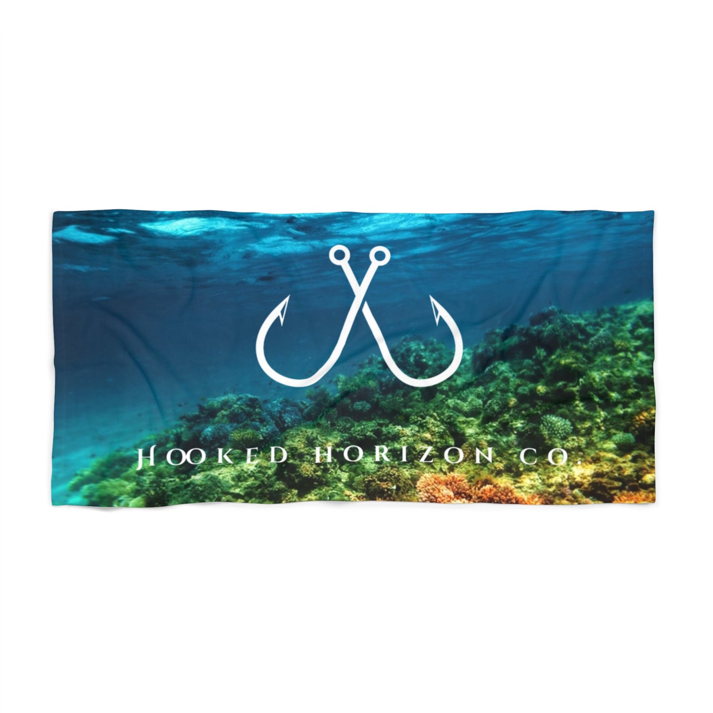 Hooked Horizon Co. Ocean Coral Coastal Vibes Beach Towel - Perfect for Summer, Pool Days, Camping, Beach Parties, Vacation Fun