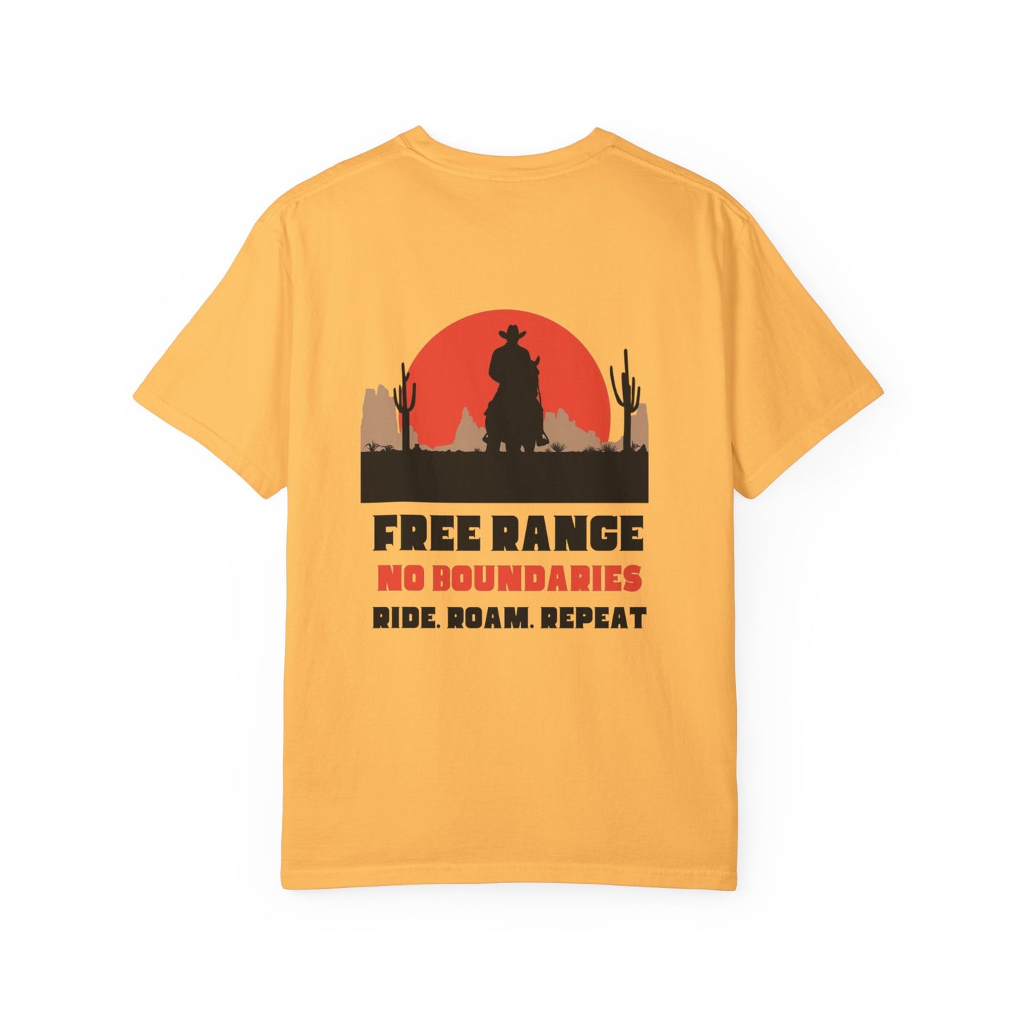Free Range Rancher Mountain T-Shirt - Western Gift, Nature Lover Tee, Unisex Cotton Shirt