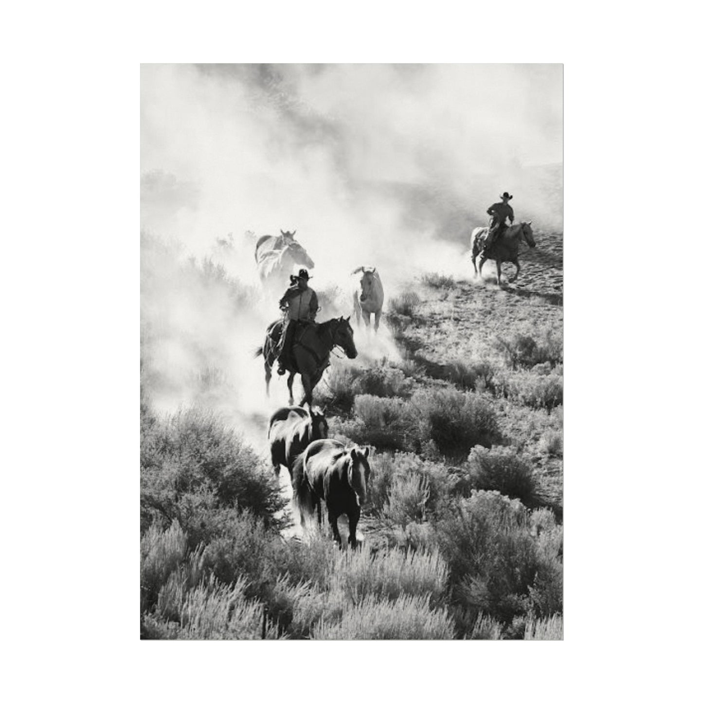 The Dusty Range – Western Textured Watercolor Matte Posters