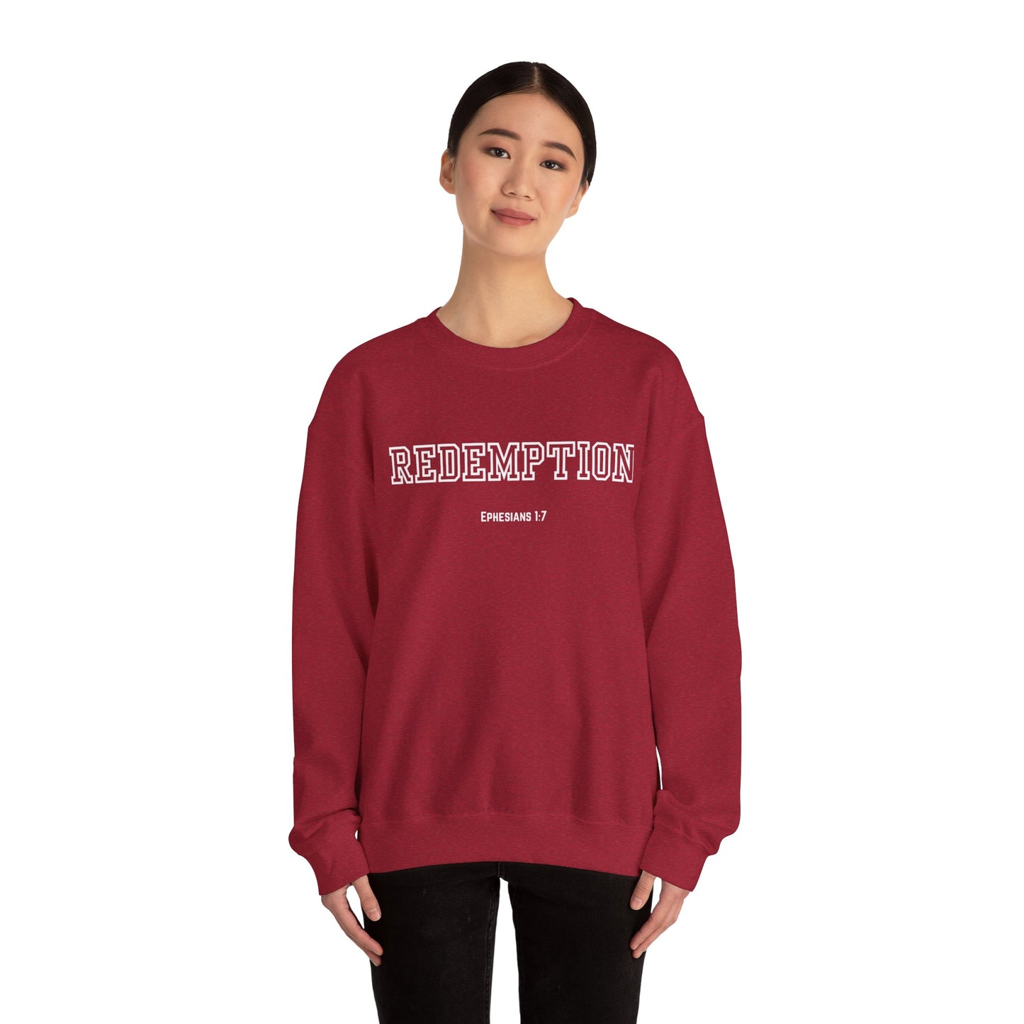 Cozy Redemption Crewneck Sweatshirt - Perfect for Faith-inspired Fashion, Casual Wear, Bible Study, Gift for Friends, Church Events,