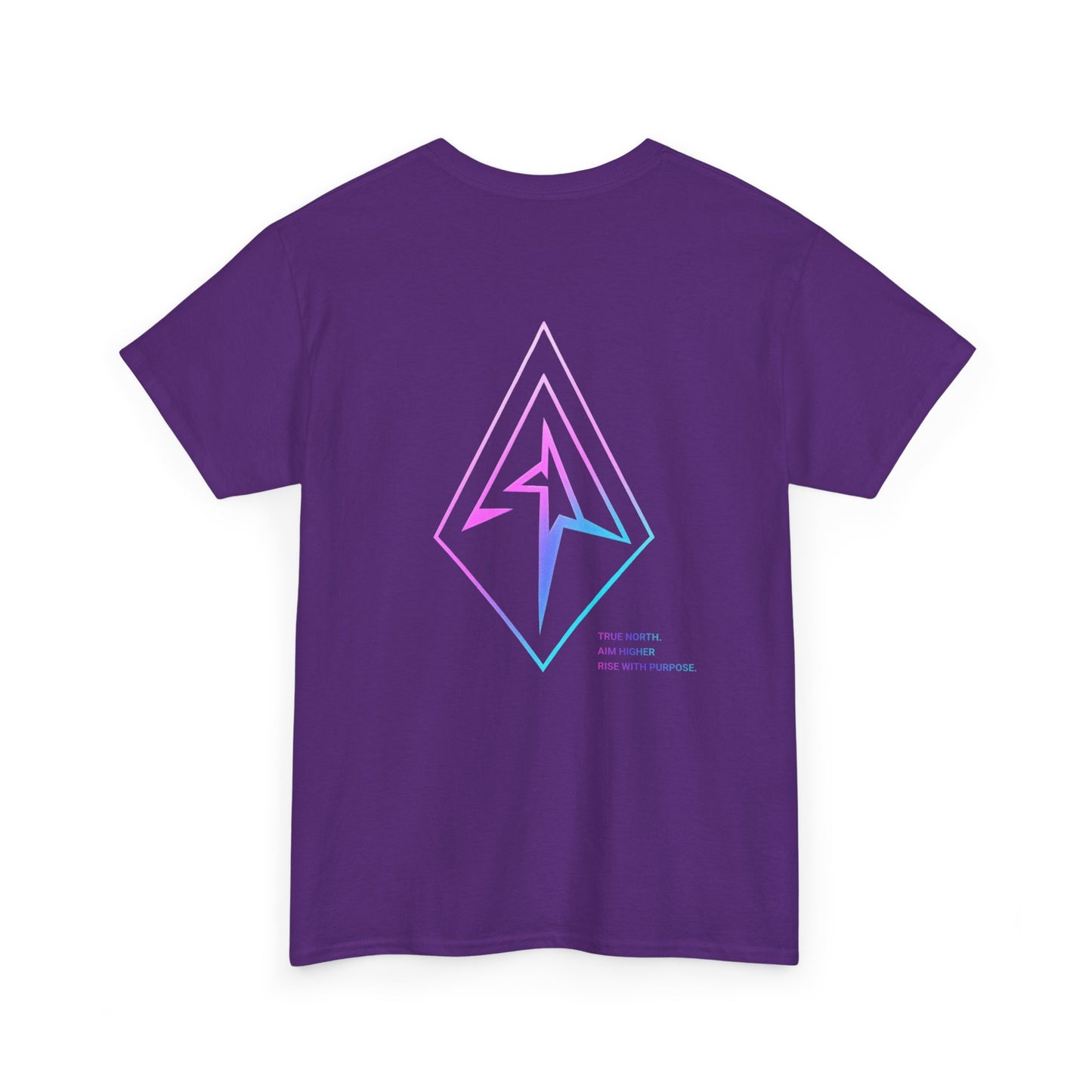 Arrow Ridge Gradient Tee — Minimal Origami Logo T-Shirt with Pastel Holographic Design