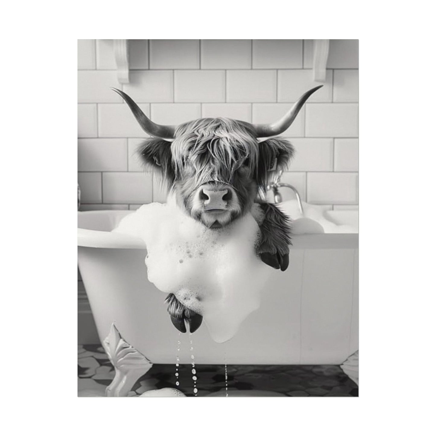 Hoofs & Suds – Western Textured Watercolor Matte Posters