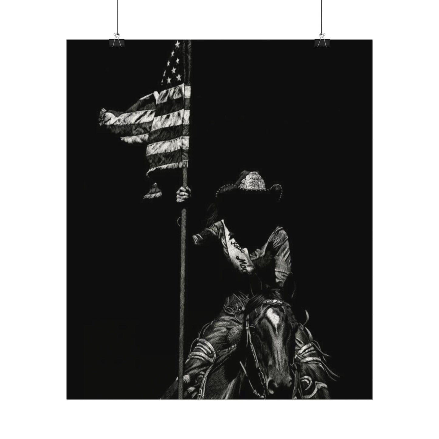 Star Spangled Elegance – Western Textured Watercolor Matte Posters