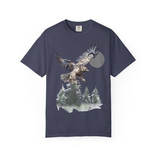Flying High Wildlife Adventure Tee Unisex Garment-Dyed T-shirt, Boho Nature Tee, Camping Shirt, Adventure Apparel, Gift for Wilderness Lovers