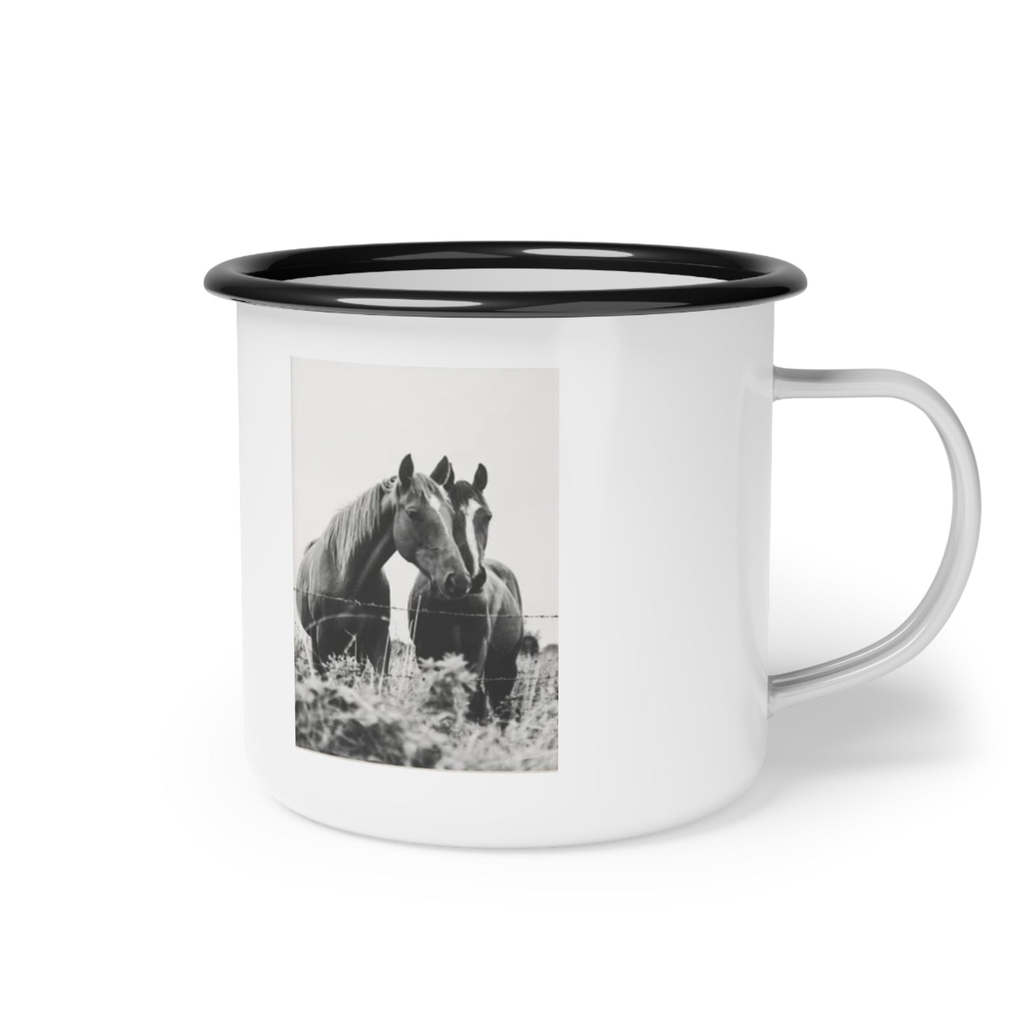 Rustic Horse Enamel Camp Cup, Perfect for Outdoors, Farmhouse Decor, Camping, Horse Lovers, Gift for Cowgirls and Cowboys
