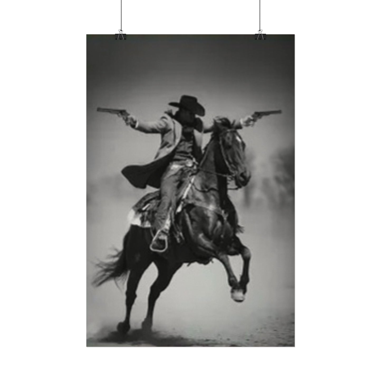 Smoke & Spurs – Western Textured Watercolor Matte Posters