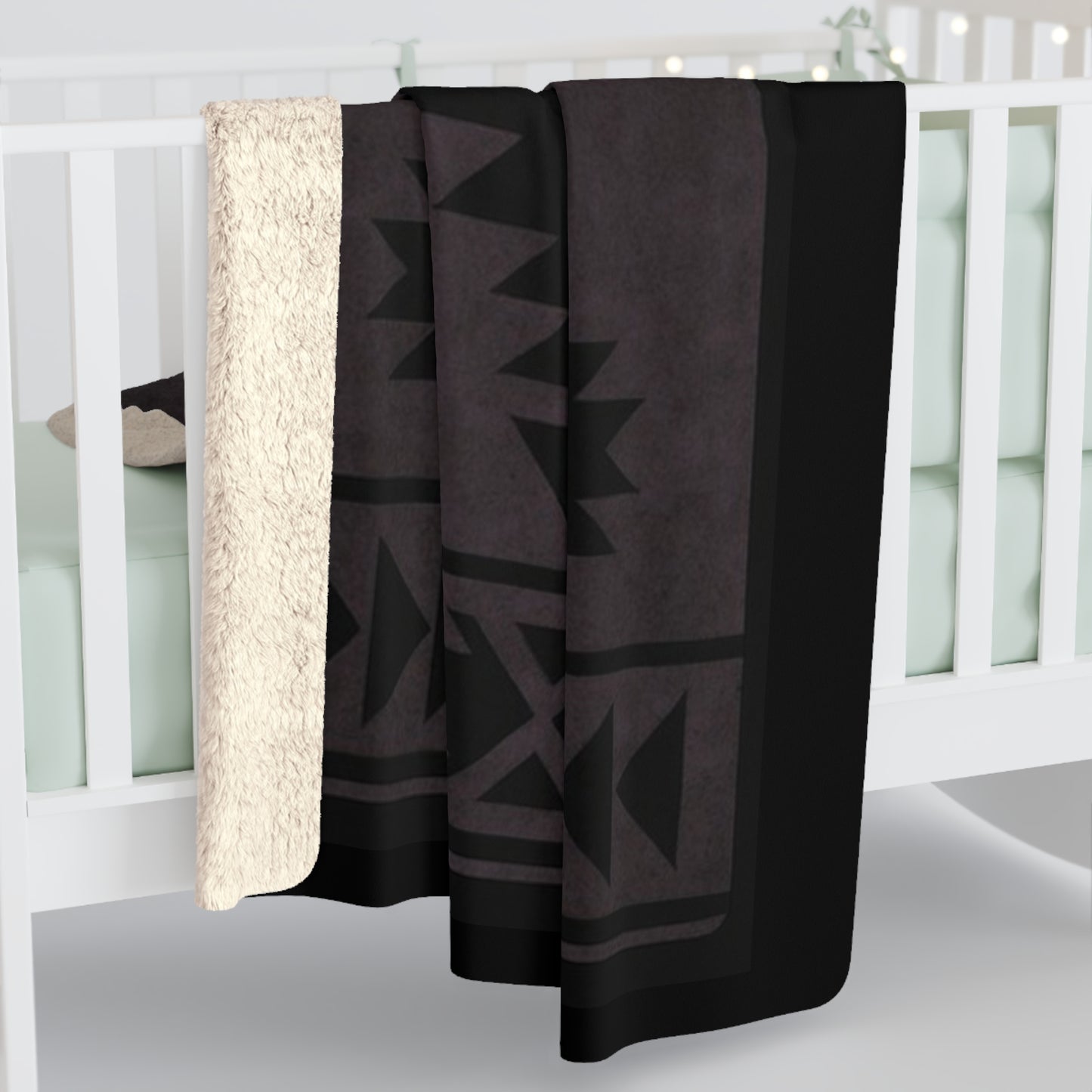 Callie Sherpa Fleece Blanket - Modern Tribal Design, Perfect for Home Decor, Gift for Him/Her, Winter Warmth, Beach Blanket