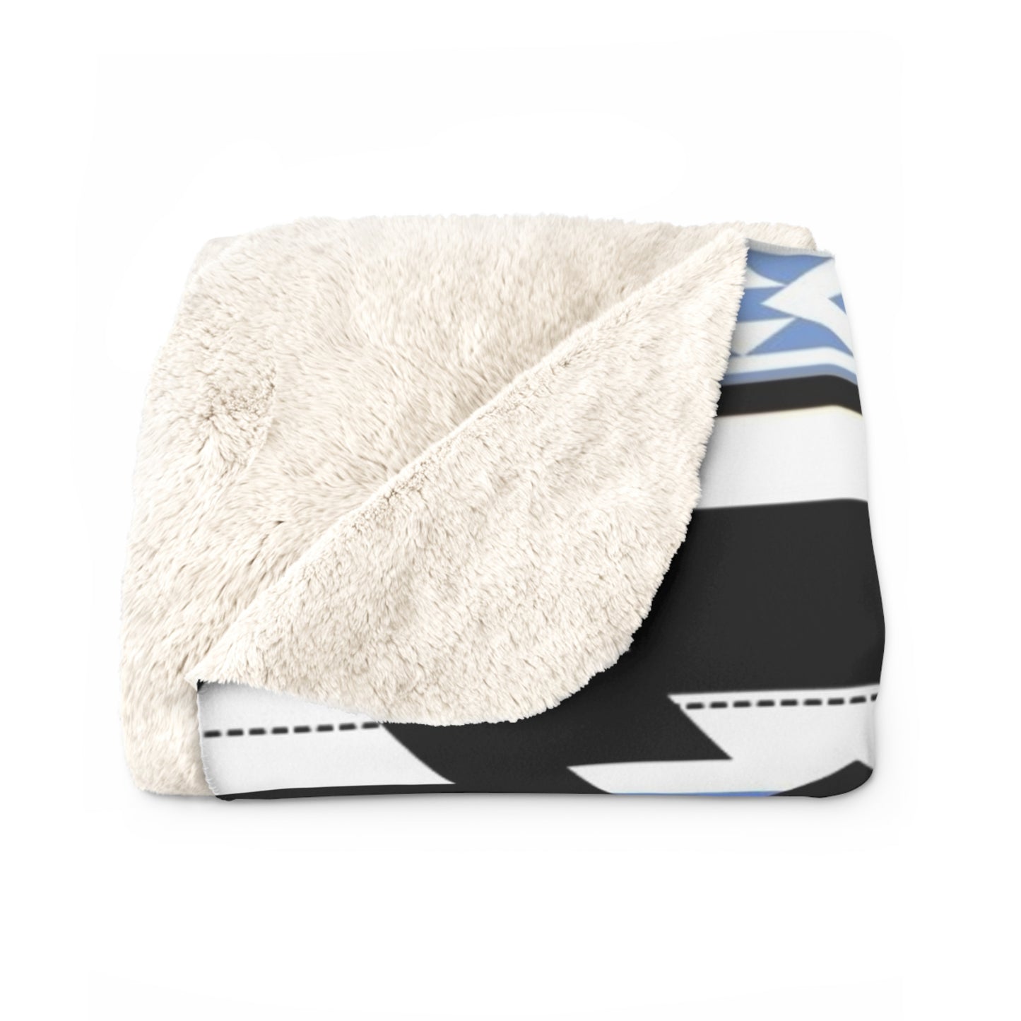 Joseph Sherpa Fleece Blanket - Modern Tribal Design, Perfect for Home Decor, Gift for Him/Her, Winter Warmth, Beach Blanket