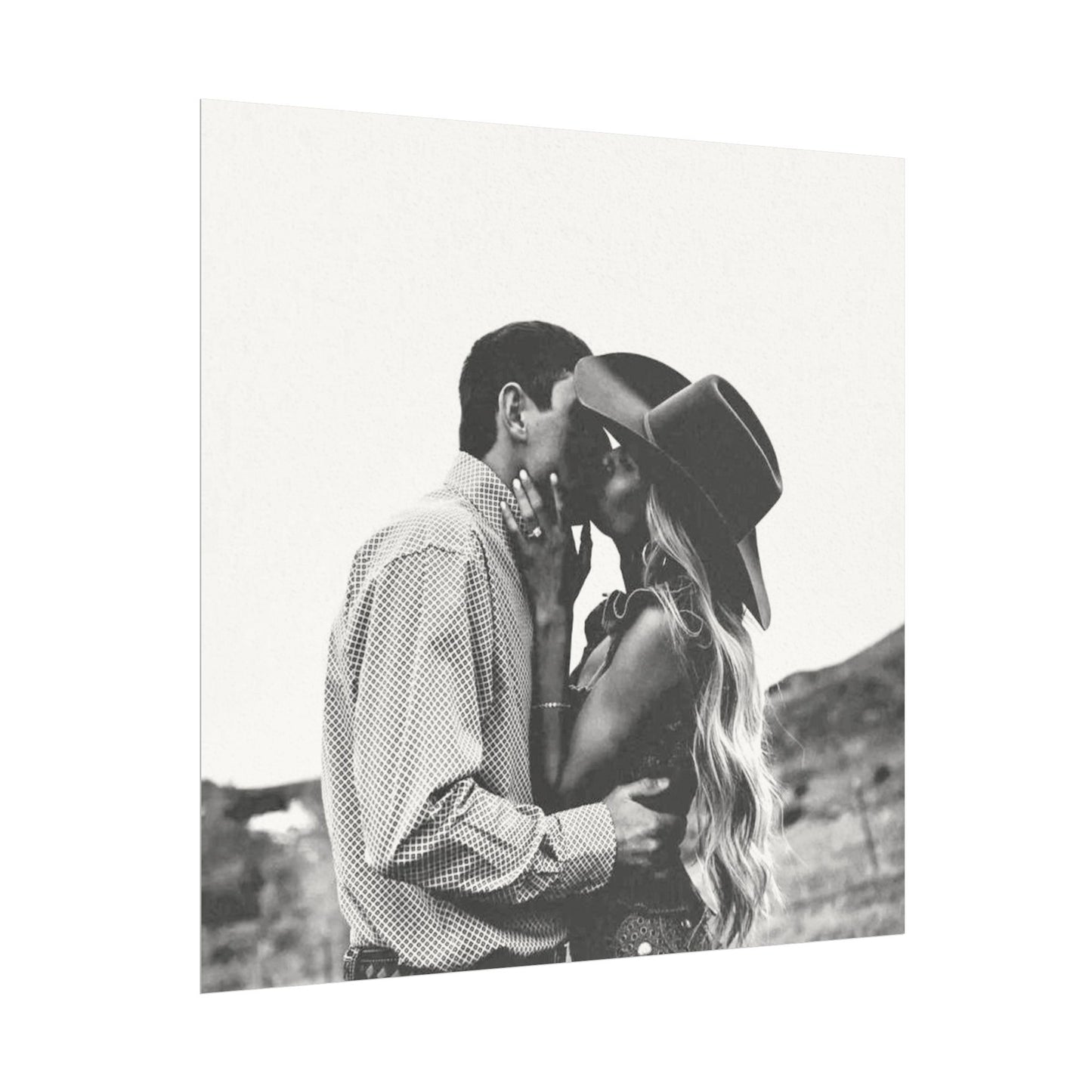 True Loves Kiss – Western Textured Watercolor Matte Posters