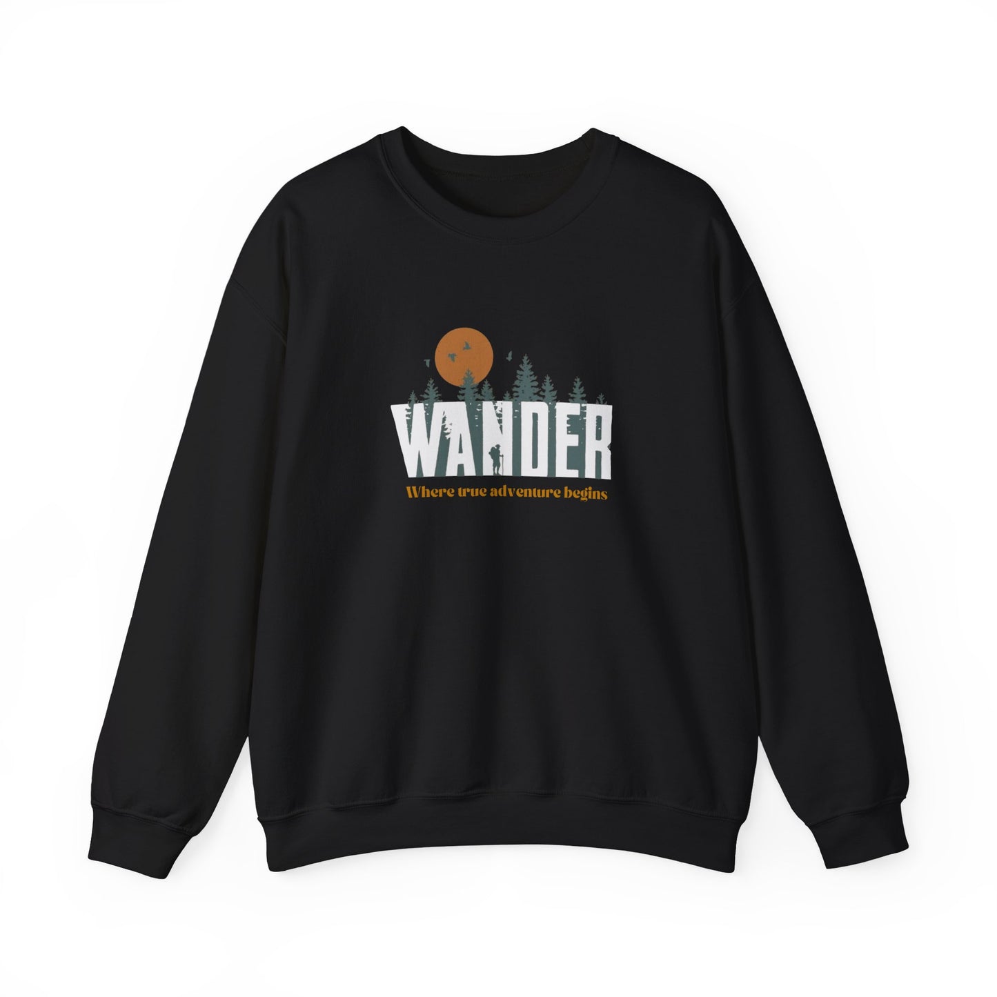 Wander Crewneck Sweatshirt - Cozy Adventure Sweater for Nature Lovers, Perfect for Camping, Travel, Gifts