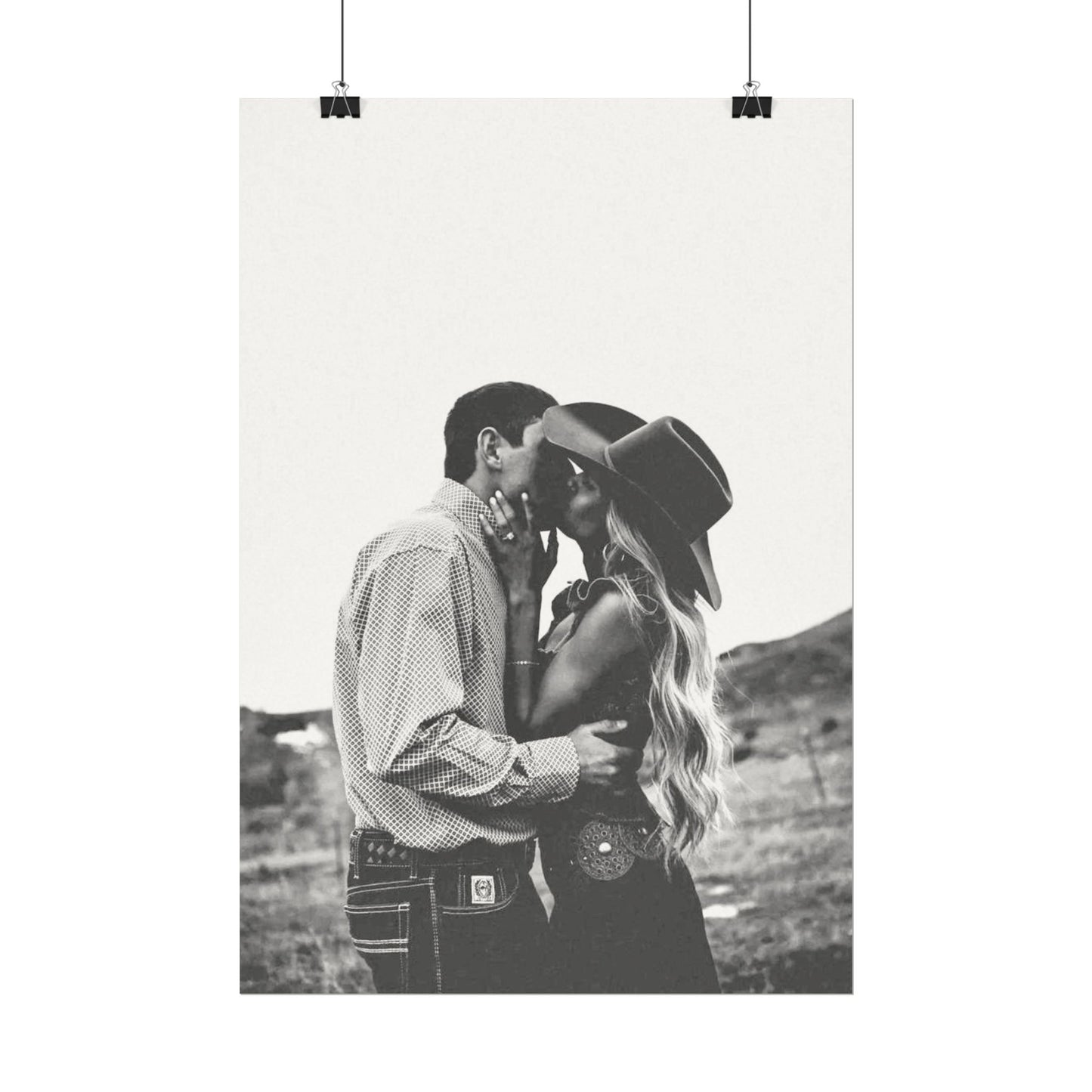 True Loves Kiss – Western Textured Watercolor Matte Posters