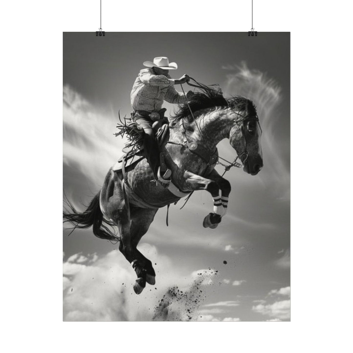 Rolling Thunder – Western Textured Watercolor Matte Posters