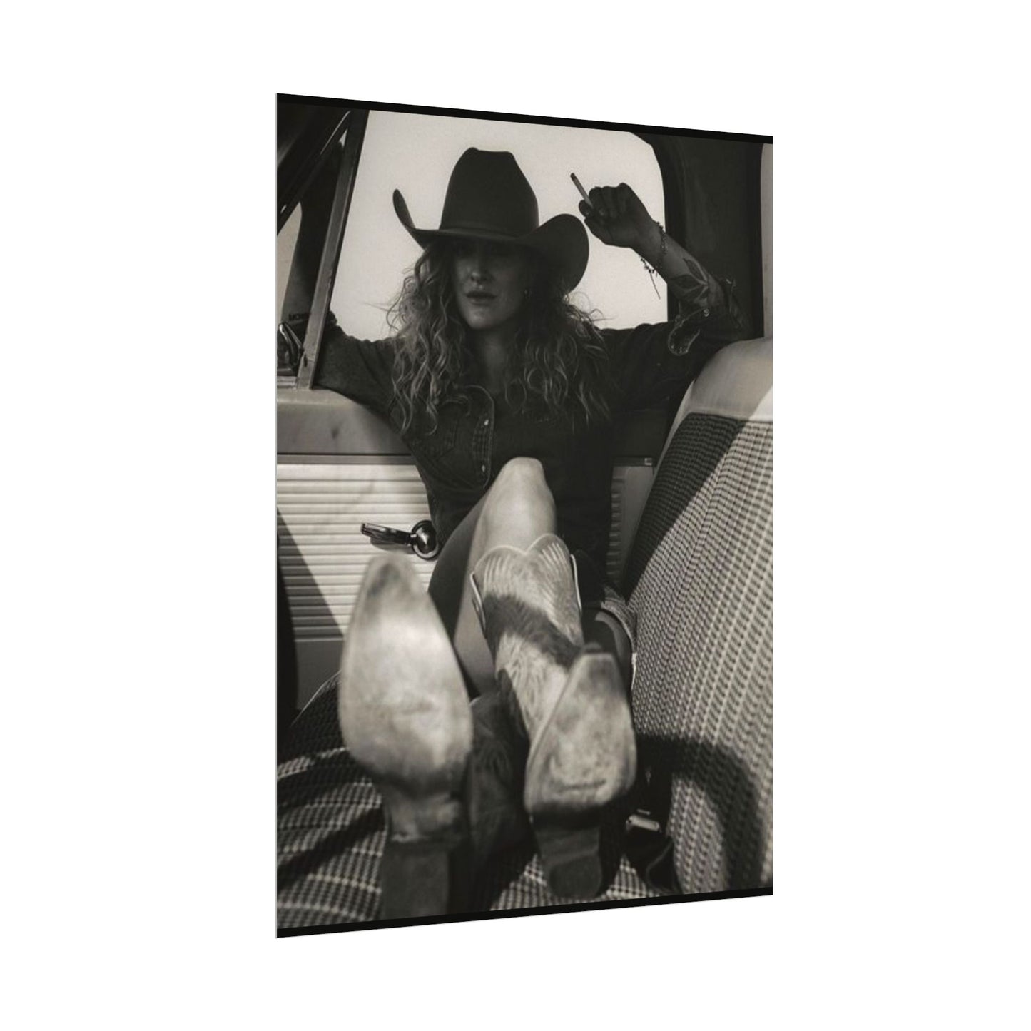 Whiskey Kissed Trouble – Western Textured Watercolor Matte Posters