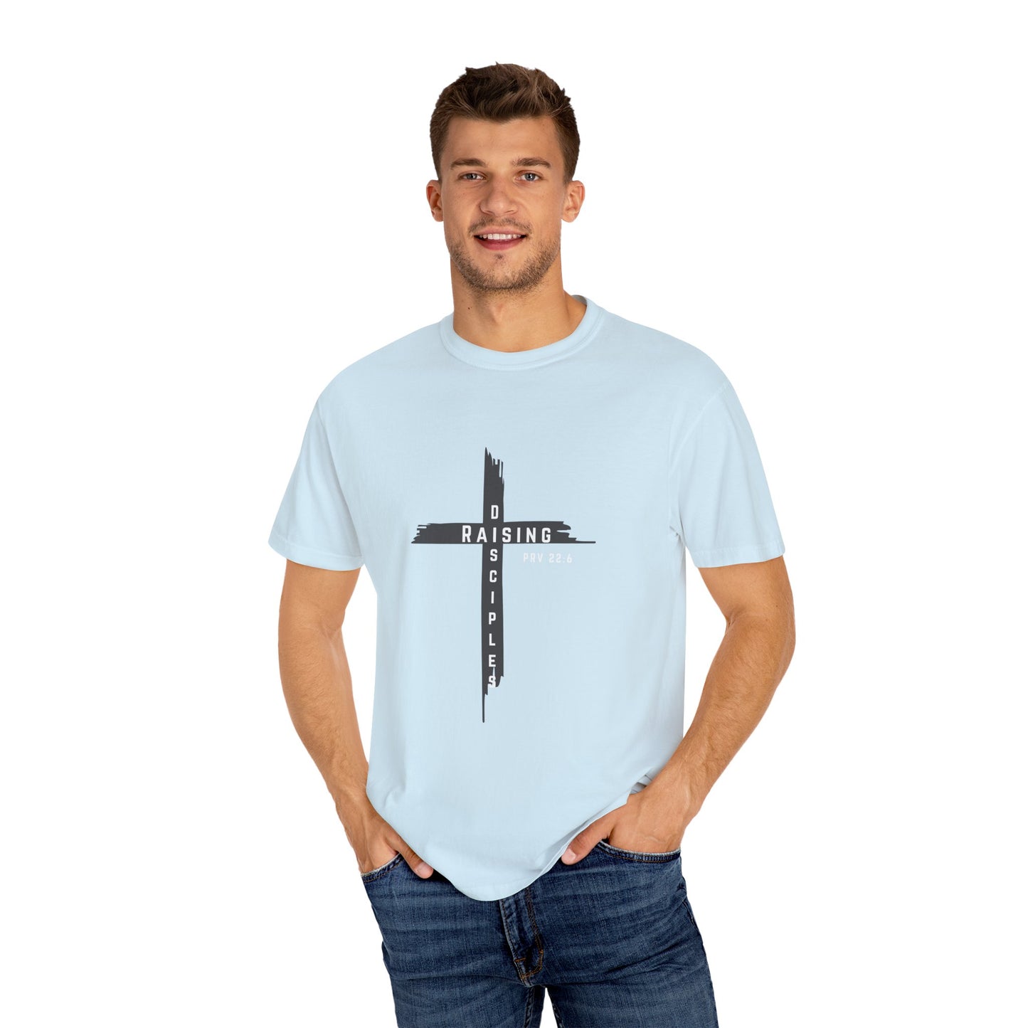 Raising Disciple Garment-Dyed T-Shirt for Faith Wear, Christian Apparel, Spiritual Gift, Youth Group Outfit, Church Merchandise,