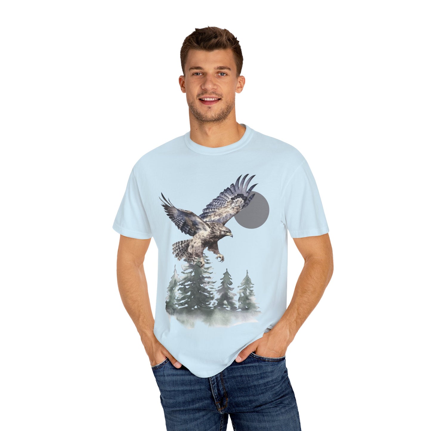 Flying High Wildlife Adventure Tee Unisex Garment-Dyed T-shirt, Boho Nature Tee, Camping Shirt, Adventure Apparel, Gift for Wilderness Lovers
