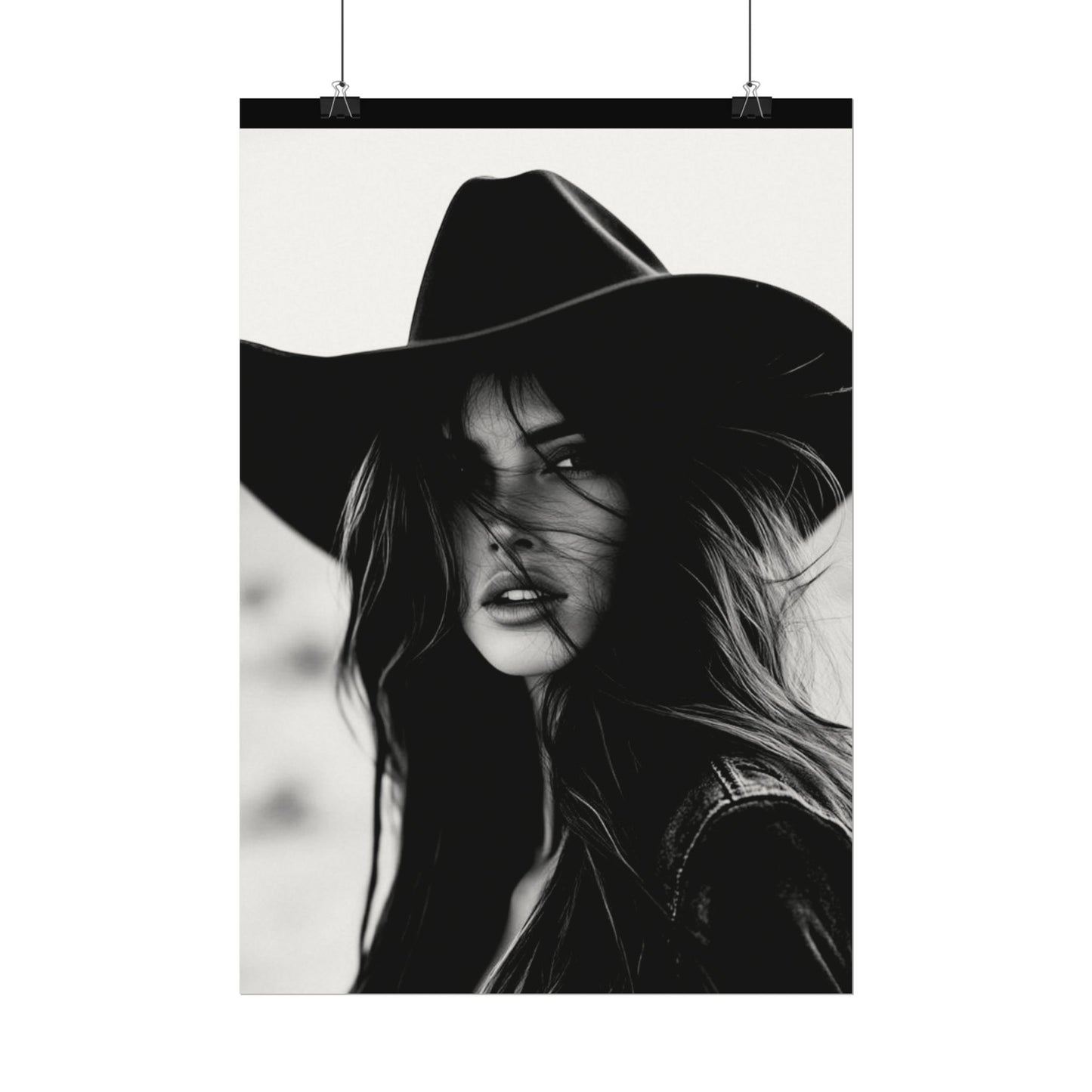 Smoldering Gaze – Western Textured Watercolor Matte Posters