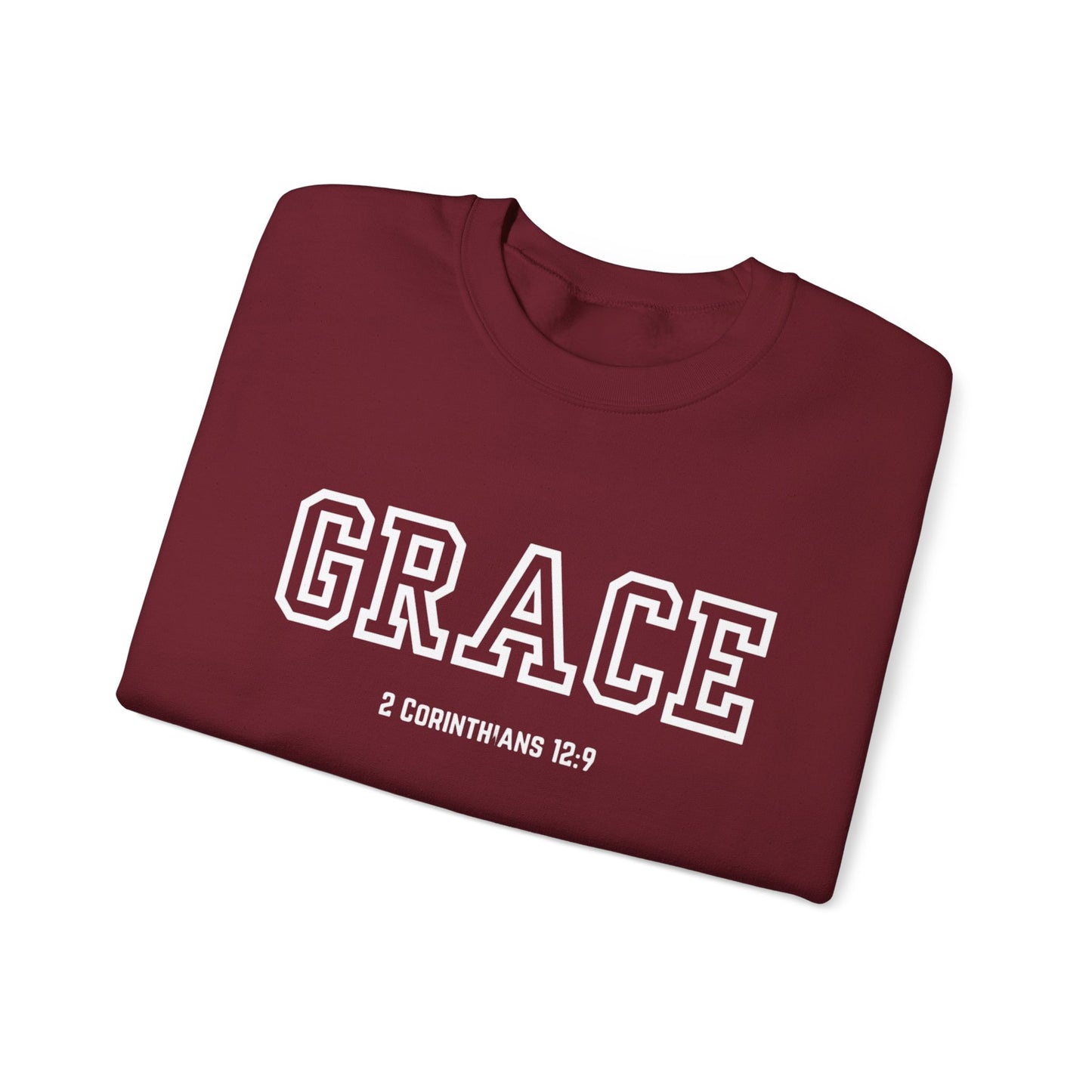 Grace Crewneck Sweatshirt - Comfort in Faith, Unisex Gift, Spiritual Apparel, Inspirational Fashion, Cozy Christian Sweatshirt