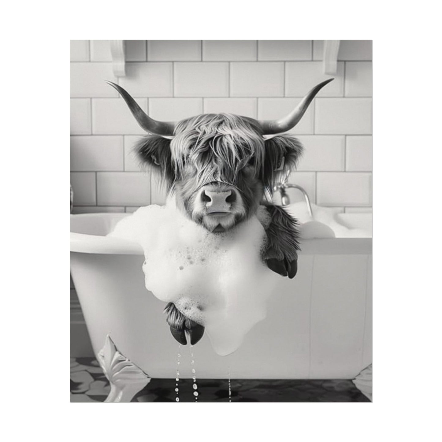 Hoofs & Suds – Western Textured Watercolor Matte Posters